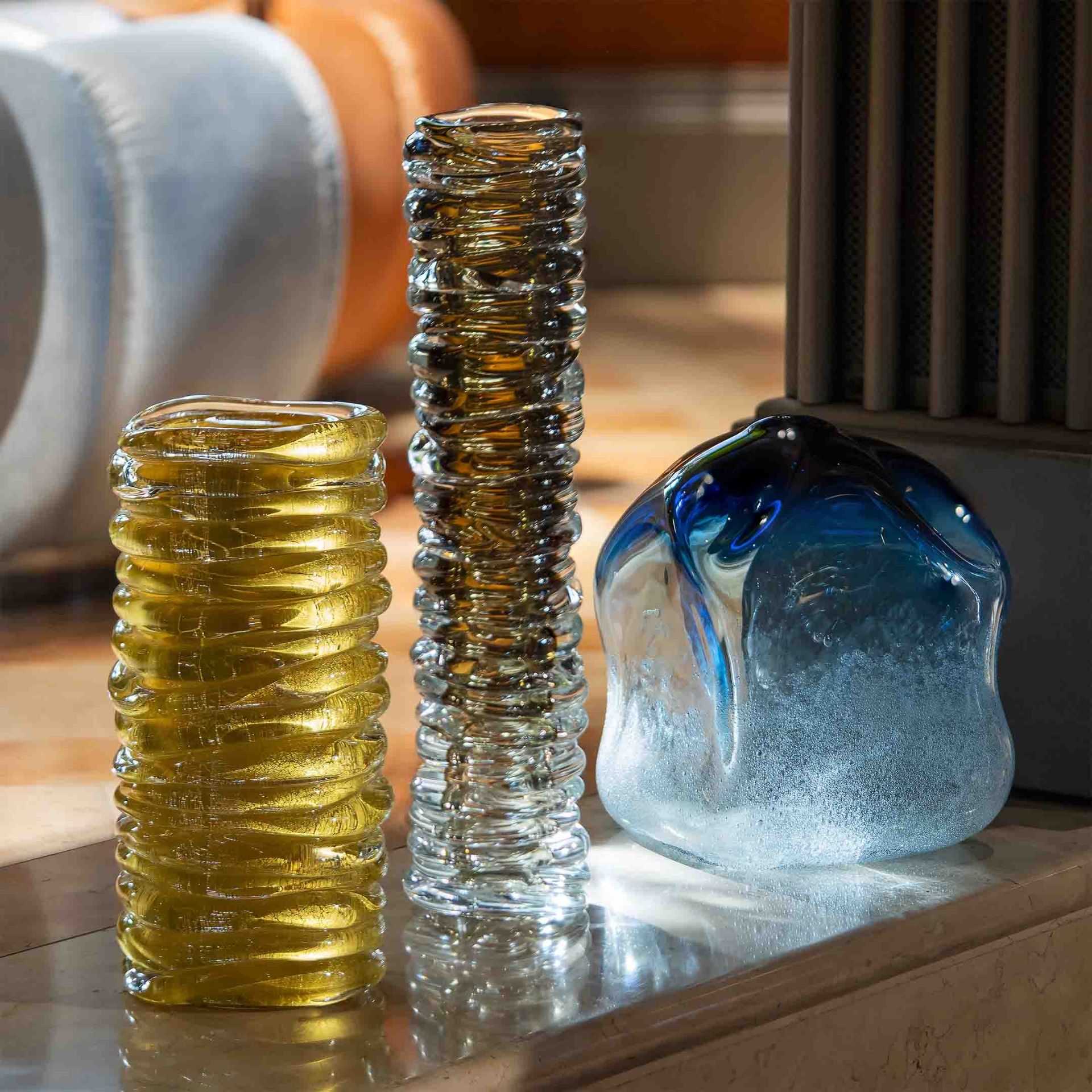 Fabio Fornasier Vaso Waves Tower Sfumato Tabacco H 38 CM WTS 38