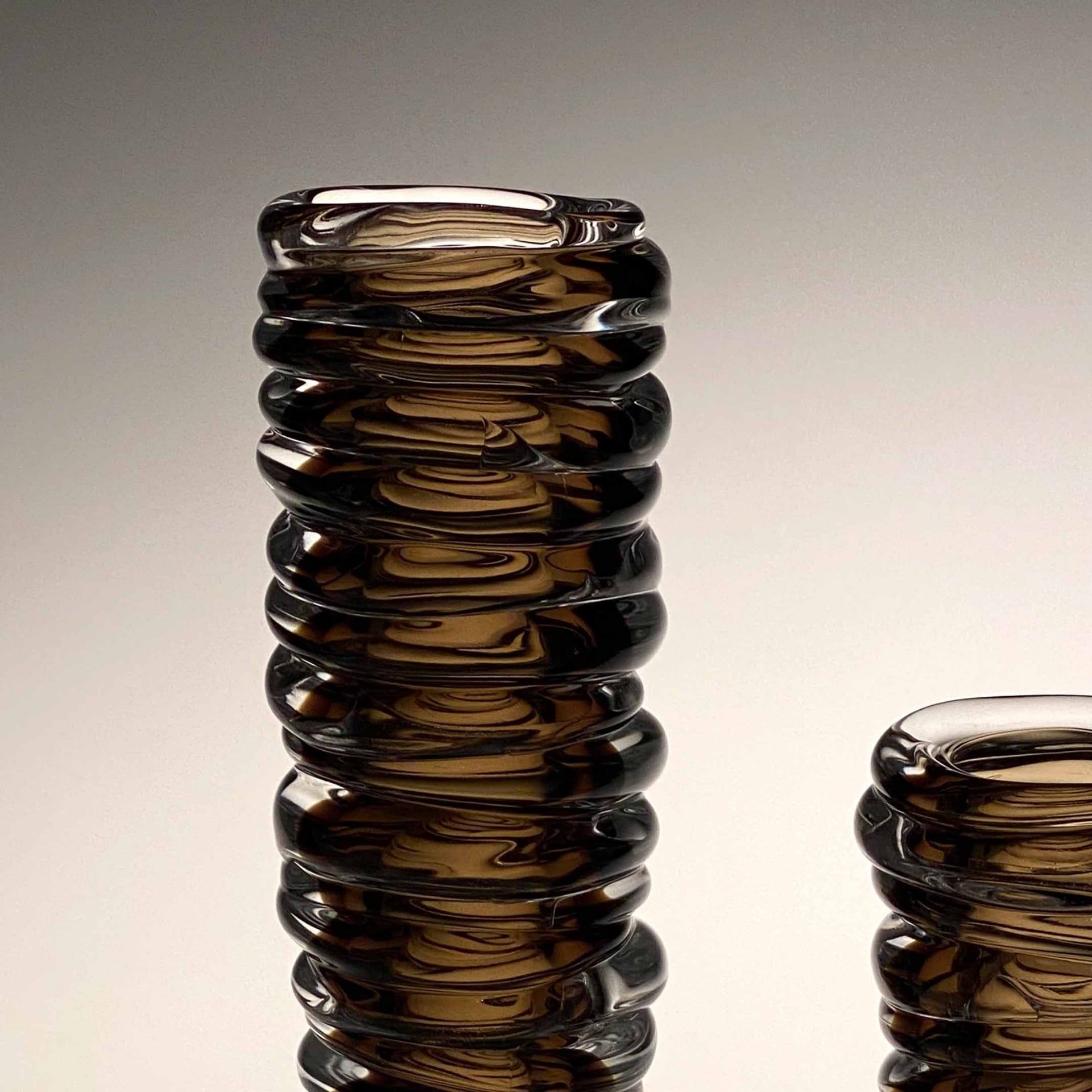 Fabio Fornasier Vaso Waves Tower Sfumato Tabacco H 48 CM WTS 48