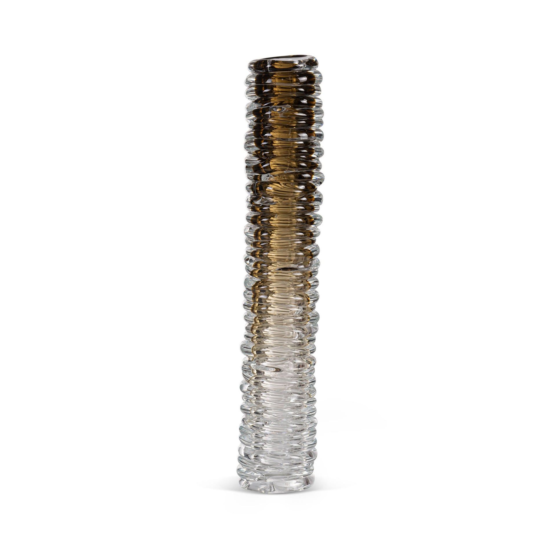 Fabio Fornasier Vaso Waves Tower Sfumato Tabacco H 48 CM WTS 48