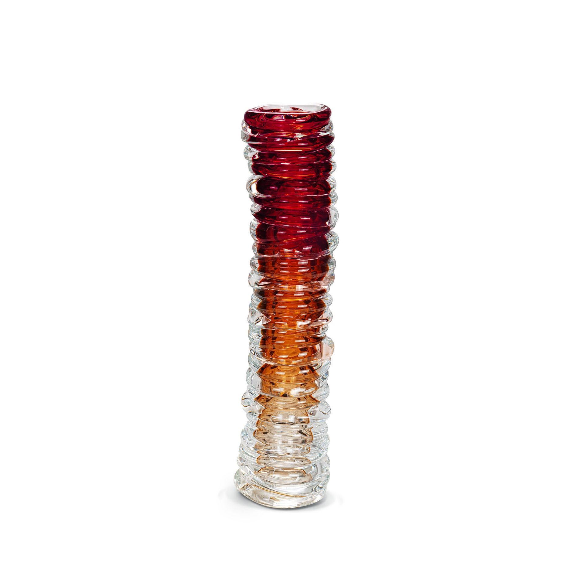 Fabio Fornasier Vaso Waves Tower Sfumato Rosso H 38 CM WTS 38