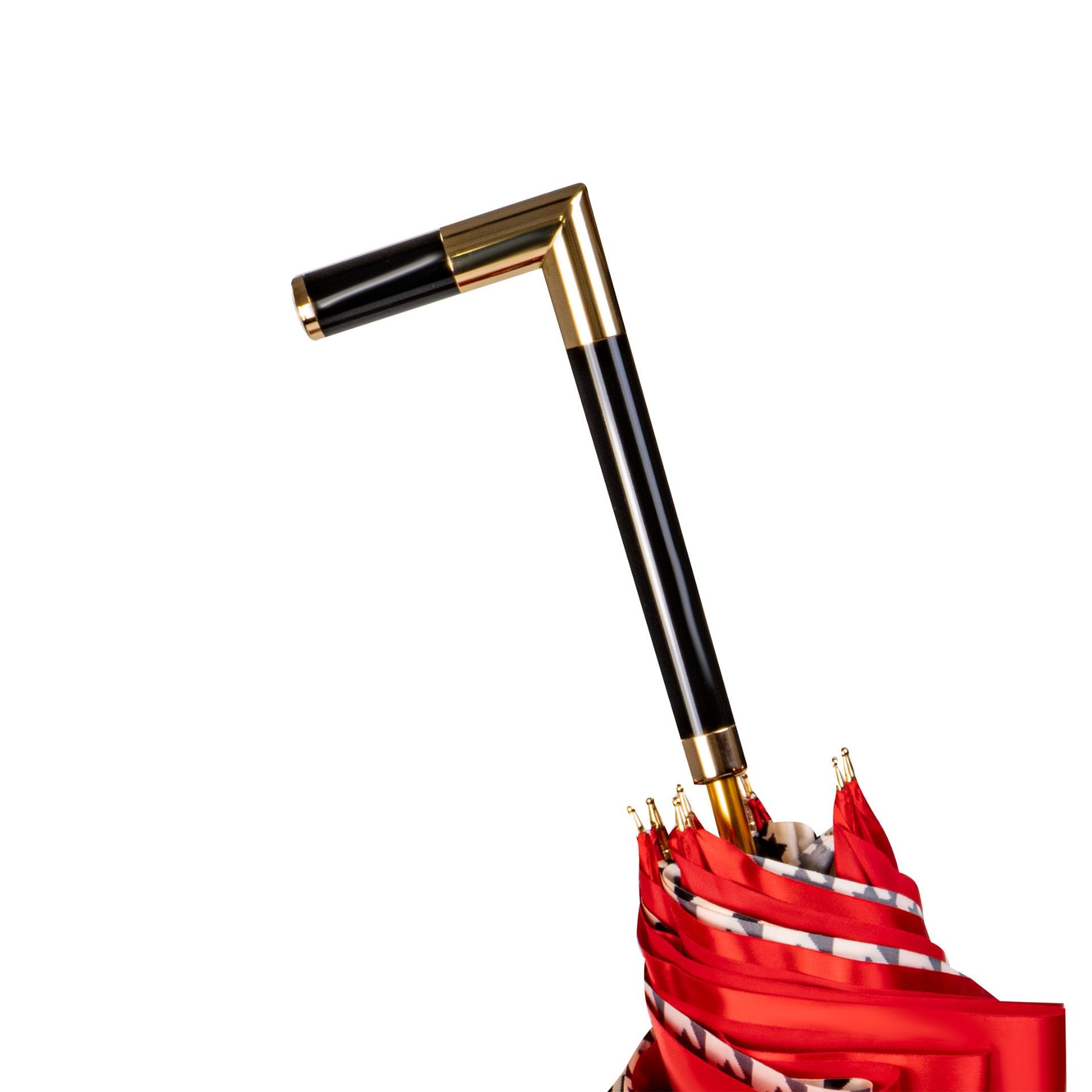 PASOTTI Ombrello Donna Classic Rosso Interno Motivo Pied De Poule  189*26*VK788-1*E4
