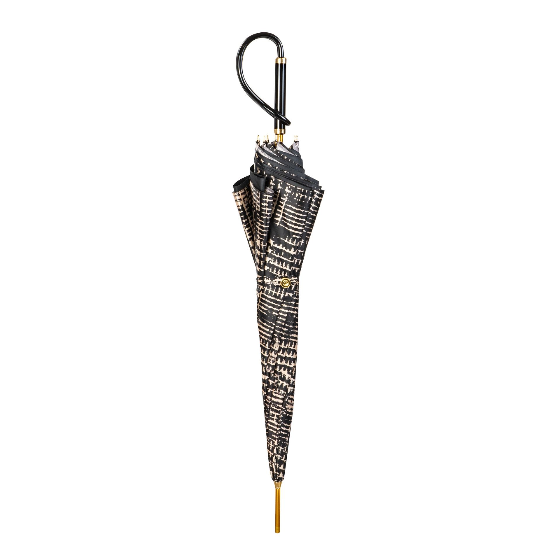 PASOTTI Ombrello Donna Classic Motivo Pied De Poule Astratto Interno Nero  189*VK798-1*34*A