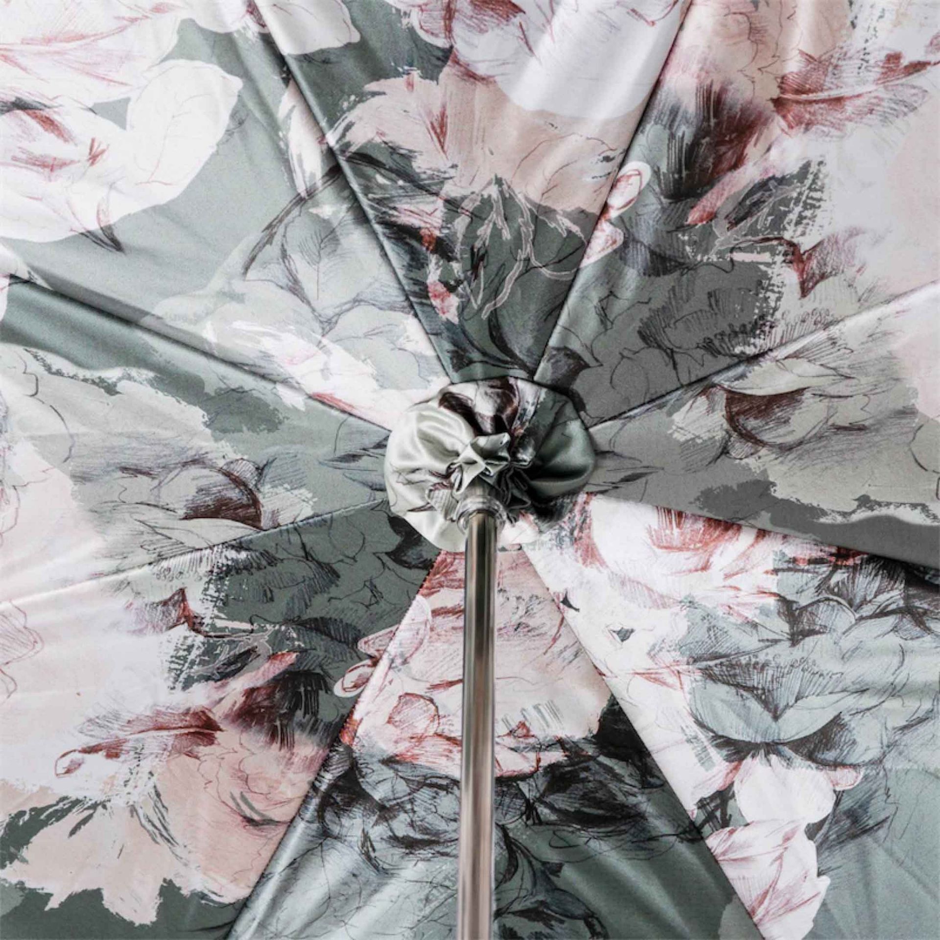 PASOTTI Ombrello Da Donna Lux Brown Interno Fiori Rosa  189N*30*5R316-6*S14