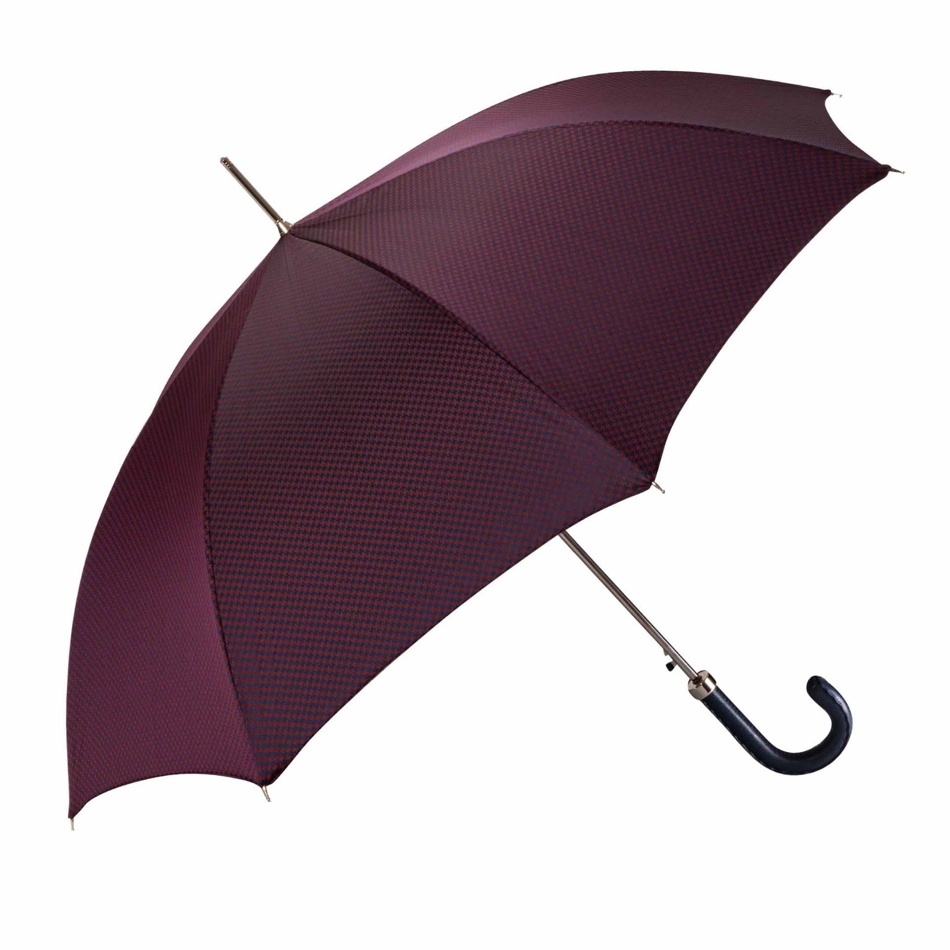 PASOTTI Ombrello Da Uomo Lux Pied De Poule Bordeaux/Blu  478*52682-2**N36