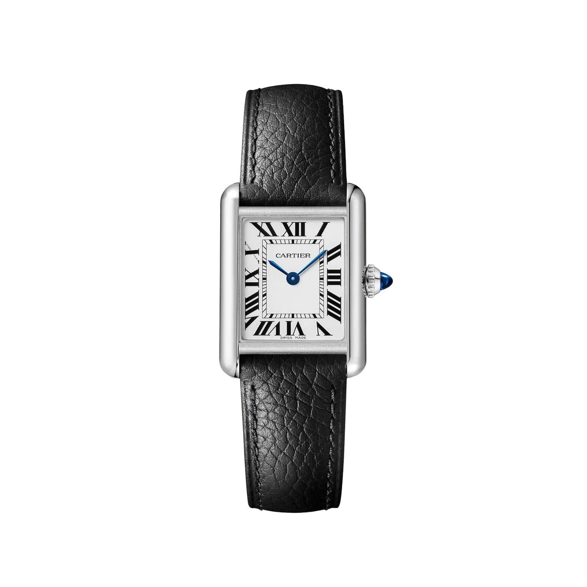 CARTIER Tank Must De Cartier Modello Piccolo, Acciaio, Pelle, Solarbeat™ 29.5 X 22  MM WSTA0089