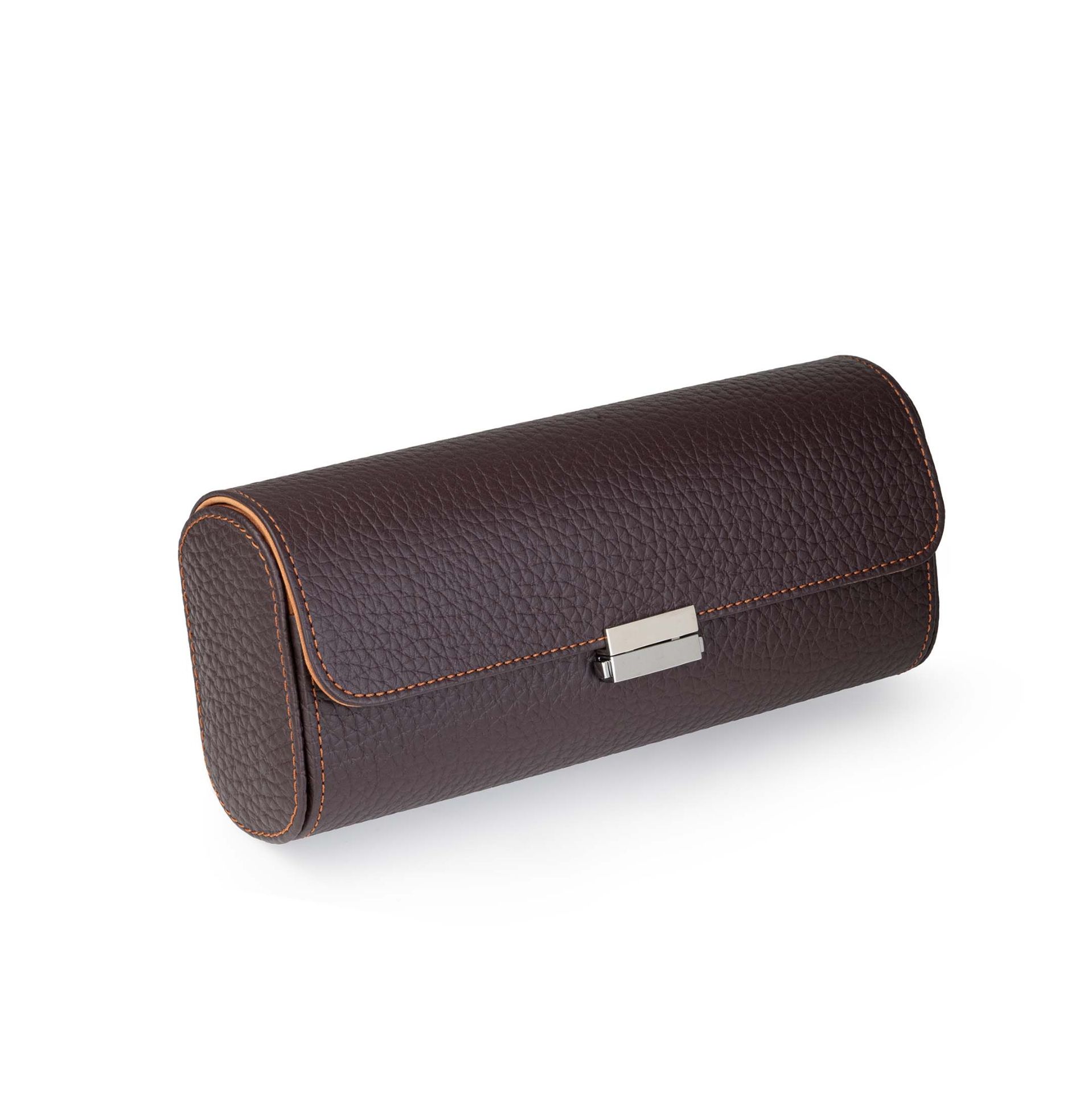 SCATOLA DEL TEMPO Pochette Da Viaggio Pelle Grana Dollaro/Nabuk Wine Int. Ruggine Edizione Astrua  POCHETTE4