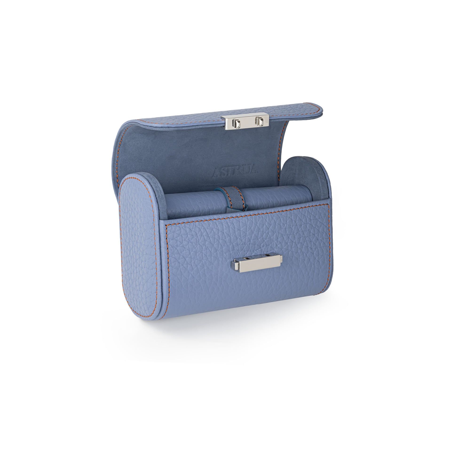 Scatola Del Tempo Pochette 2 Posti Pelle Grana Dollaro/Nabuk Nuvola Int. Jeans Edizione Astrua  POCHETTE2