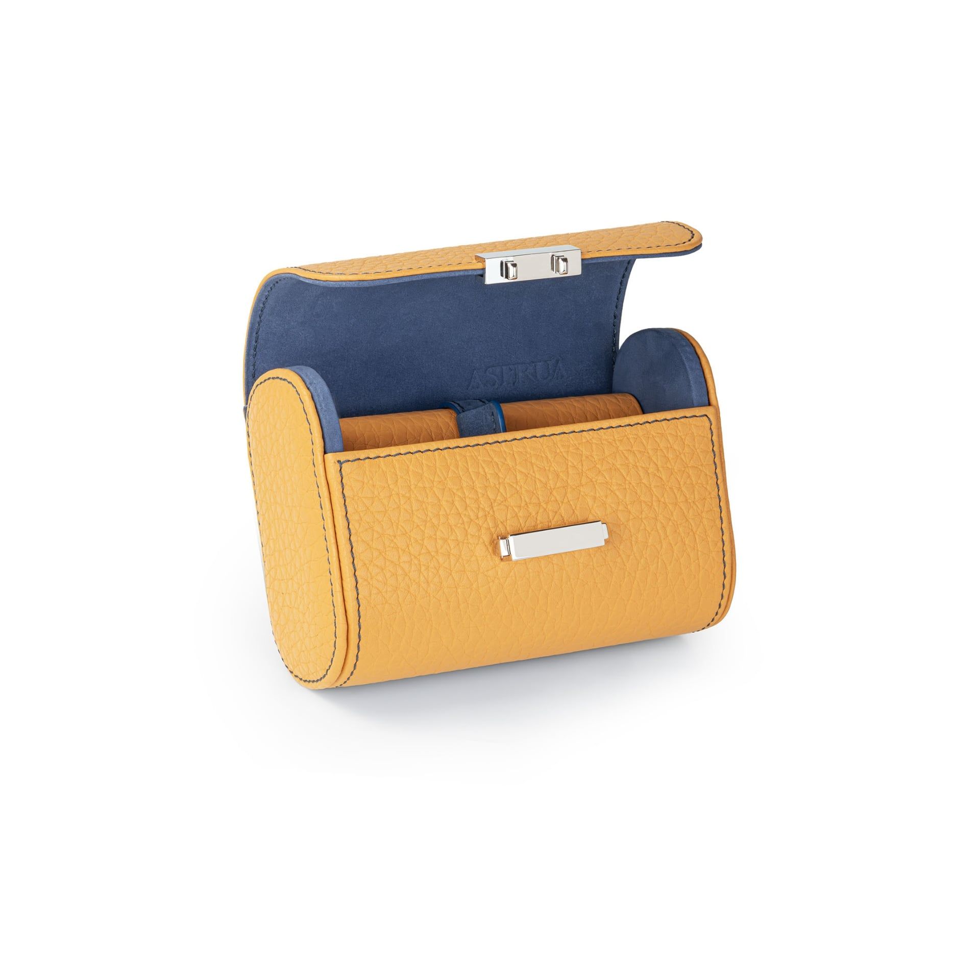 Scatola Del Tempo Pochette 2 Posti Pelle Grana Dollaro/Nabuk Senape Int. Jeans Edizione Astrua  POCHETTE2