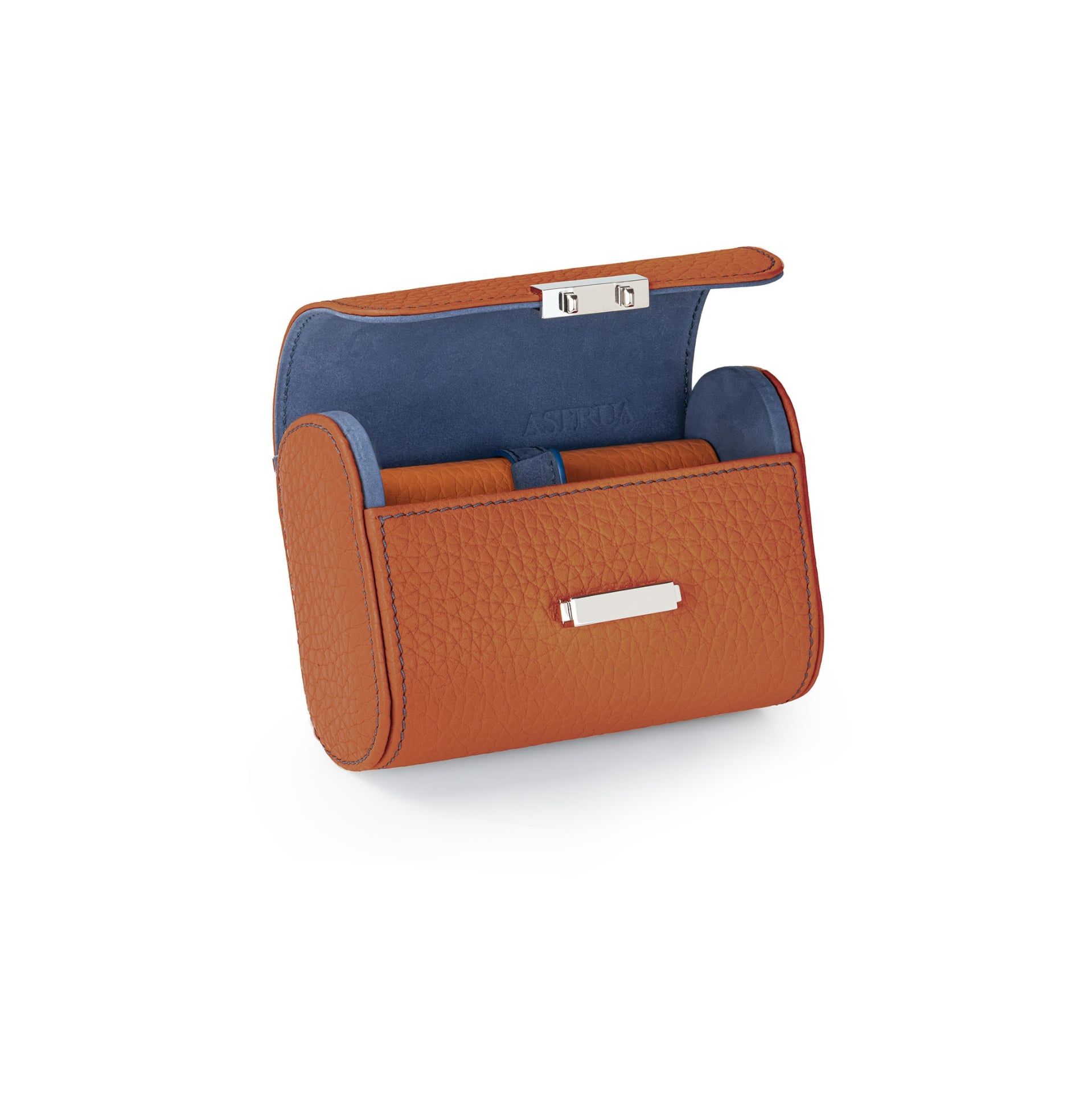 Scatola Del Tempo Pochette 2 Posti Pelle Grana Dollaro/Nabuk Orange Int. Jeans Edizione Astrua  POCHETTE2