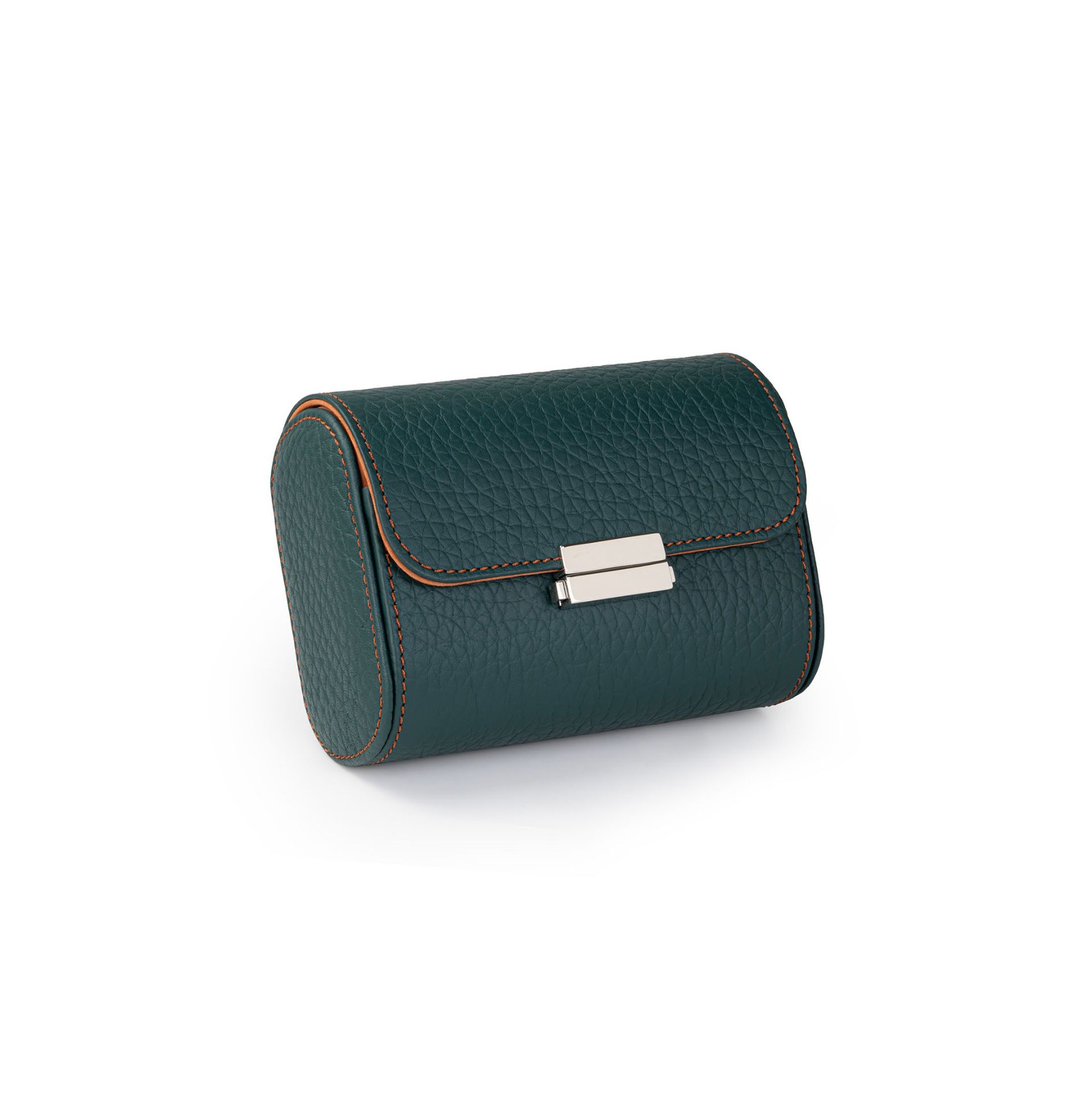 SCATOLA DEL TEMPO Pochette 2 Posti Pelle Grana Dollaro/Nabuk Bottiglia Int. Ruggine Edizione Astrua  POCHETTE2