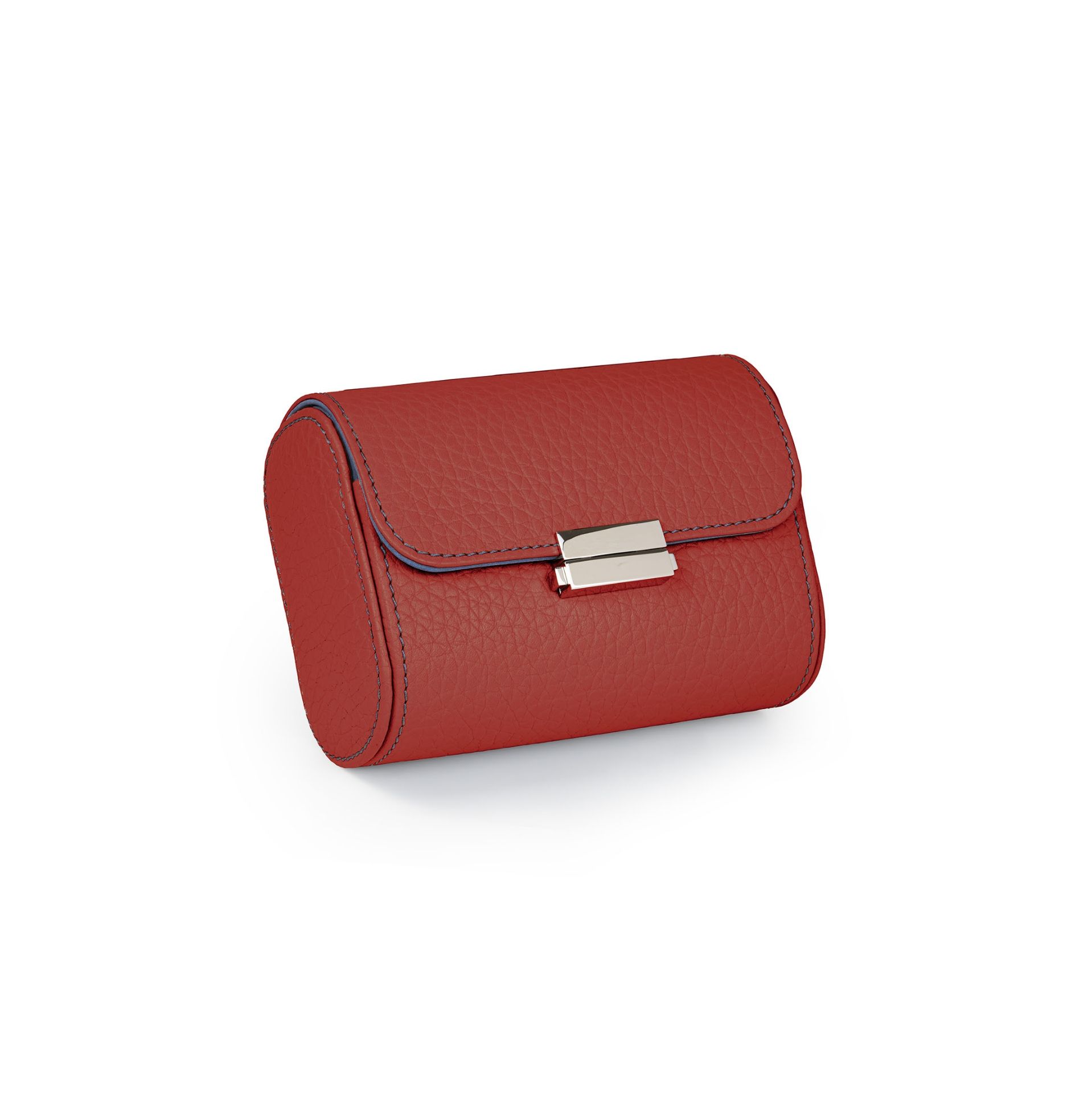Scatola Del Tempo Pochette 2 Posti Pelle Grana Dollaro/Nabuk Rosso Int. Jeans Edizione Astrua  POCHETTE2