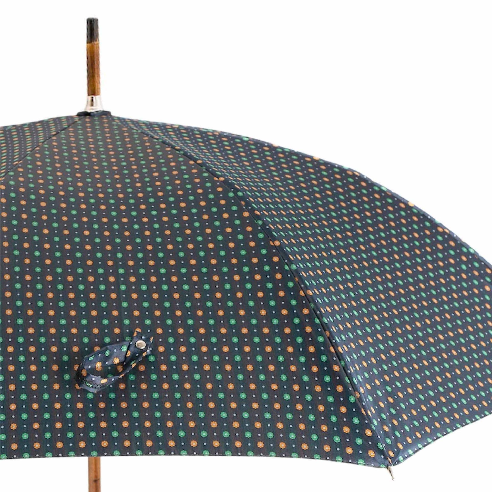 PASOTTI Ombrello Da Uomo Su Misura Blu Fiori Arancioni/Verdi  142*TA004013**MAPLE