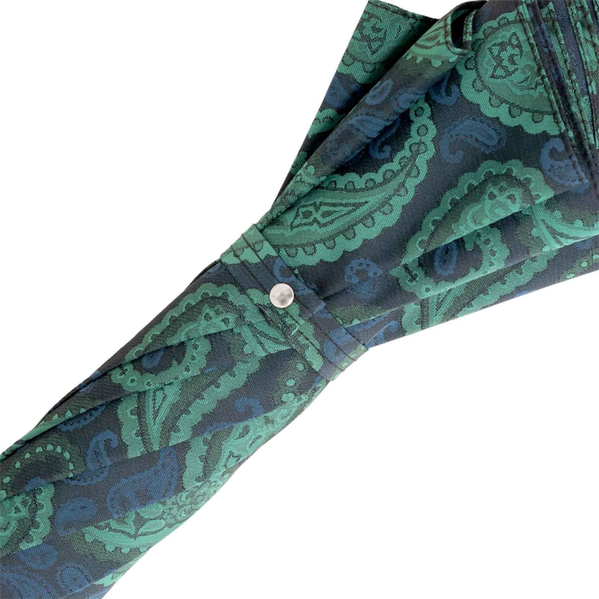 PASOTTI Ombrello Da Uomo su Misura Motivo Cashmere Blu/Verde  142*BOMBAY/7**P
