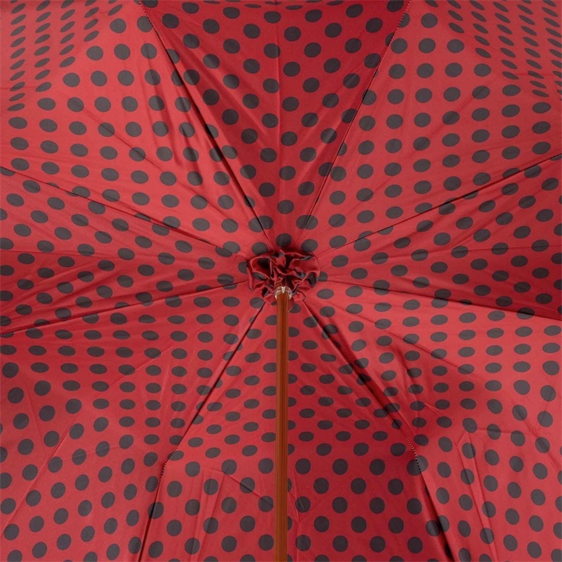 PASOTTI Ombrello Da Donna Lux Nero Interno Rosso Pois Neri  189*34*55874163*K99