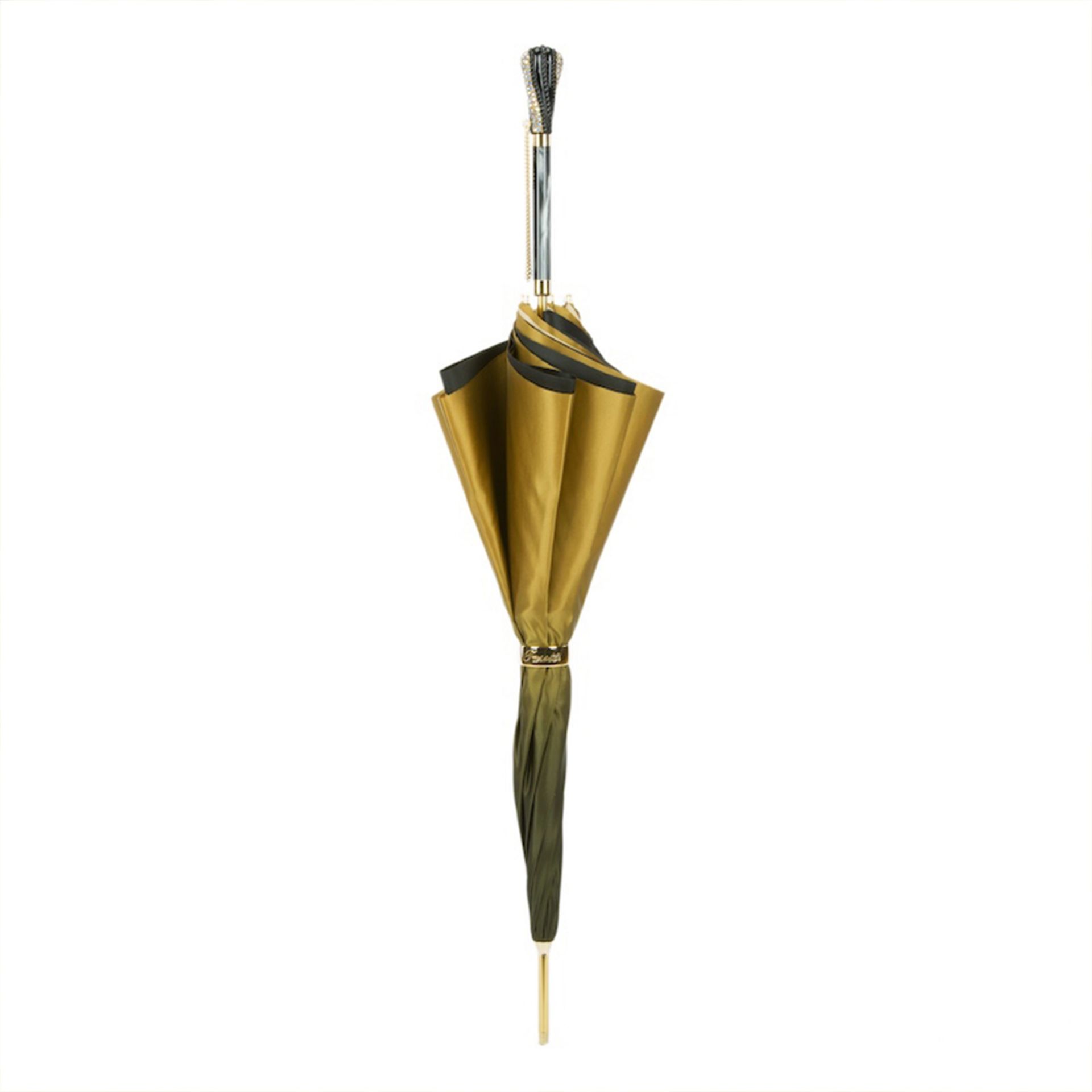 Pasotti Pasotti - Ombrello Da Donna Flower Sfumato Verde Interno Dalia Oro  189*21284-5*21273-6*S8