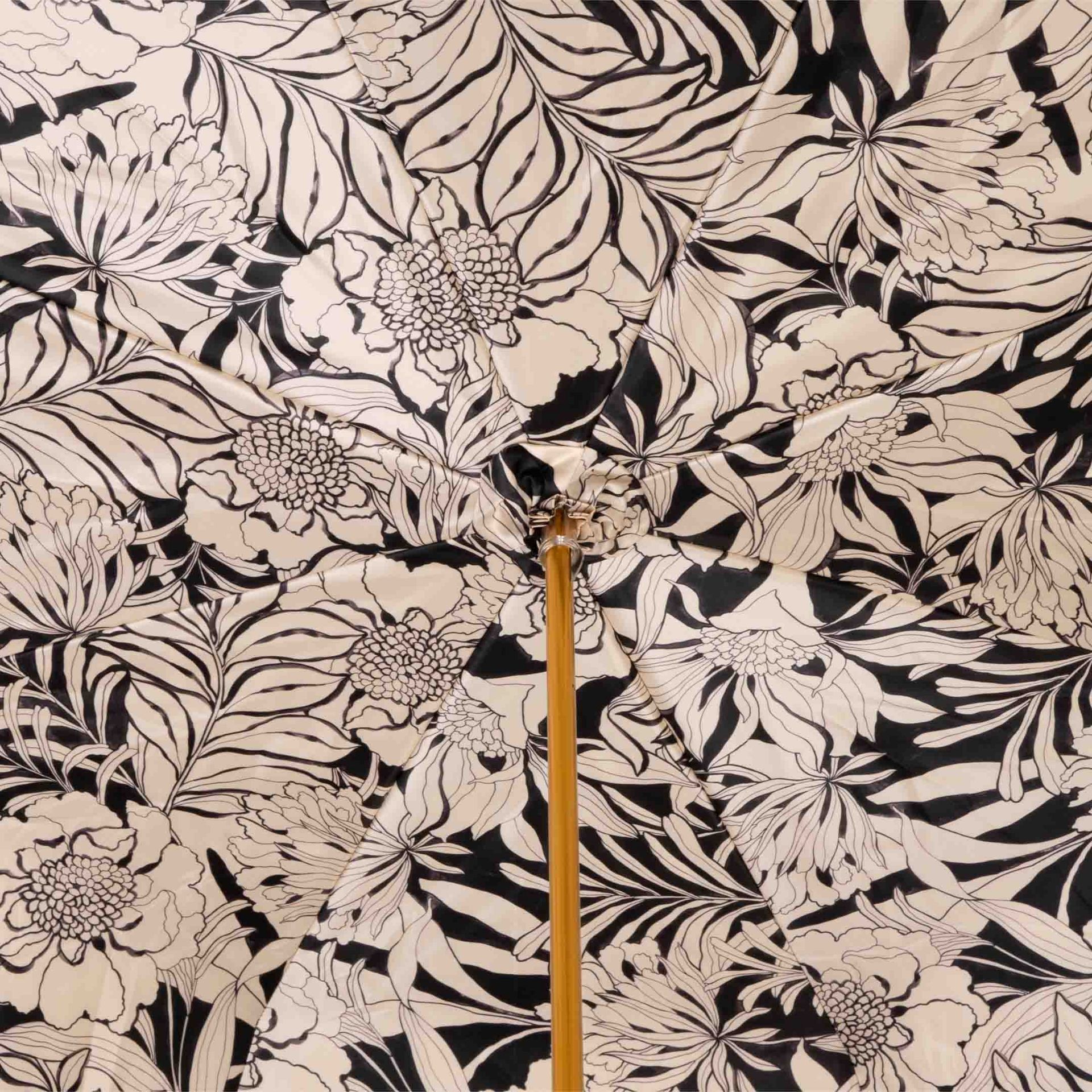 PASOTTI Ombrello Da Donna Flower Beige Interno Nero Fiori Avorio  189*SERGE-65*VG054-5B*Z16