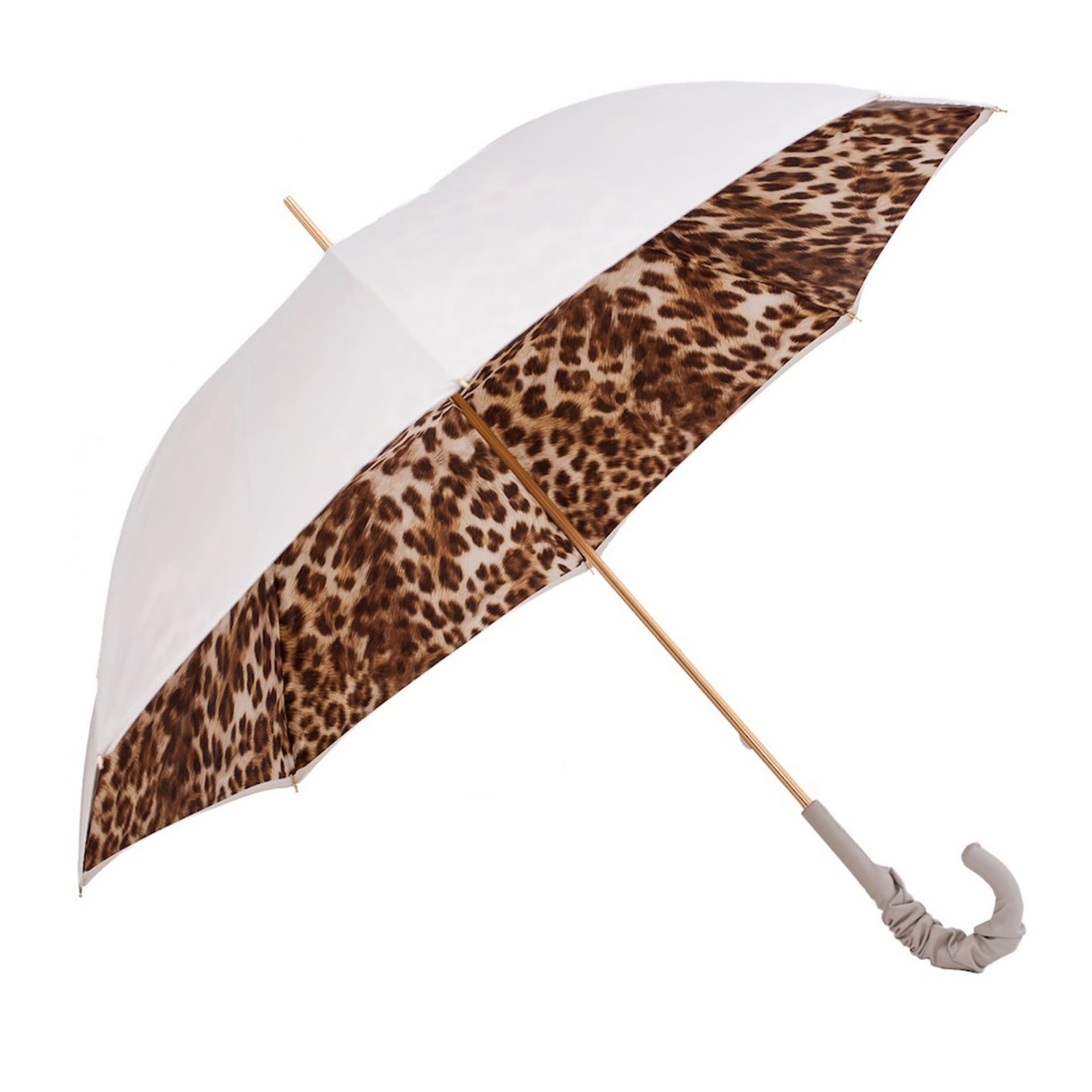 PASOTTI Ombrello Da Donna Animal Beige Interno Leopardato  189*SERGE-65*52417-11*A35