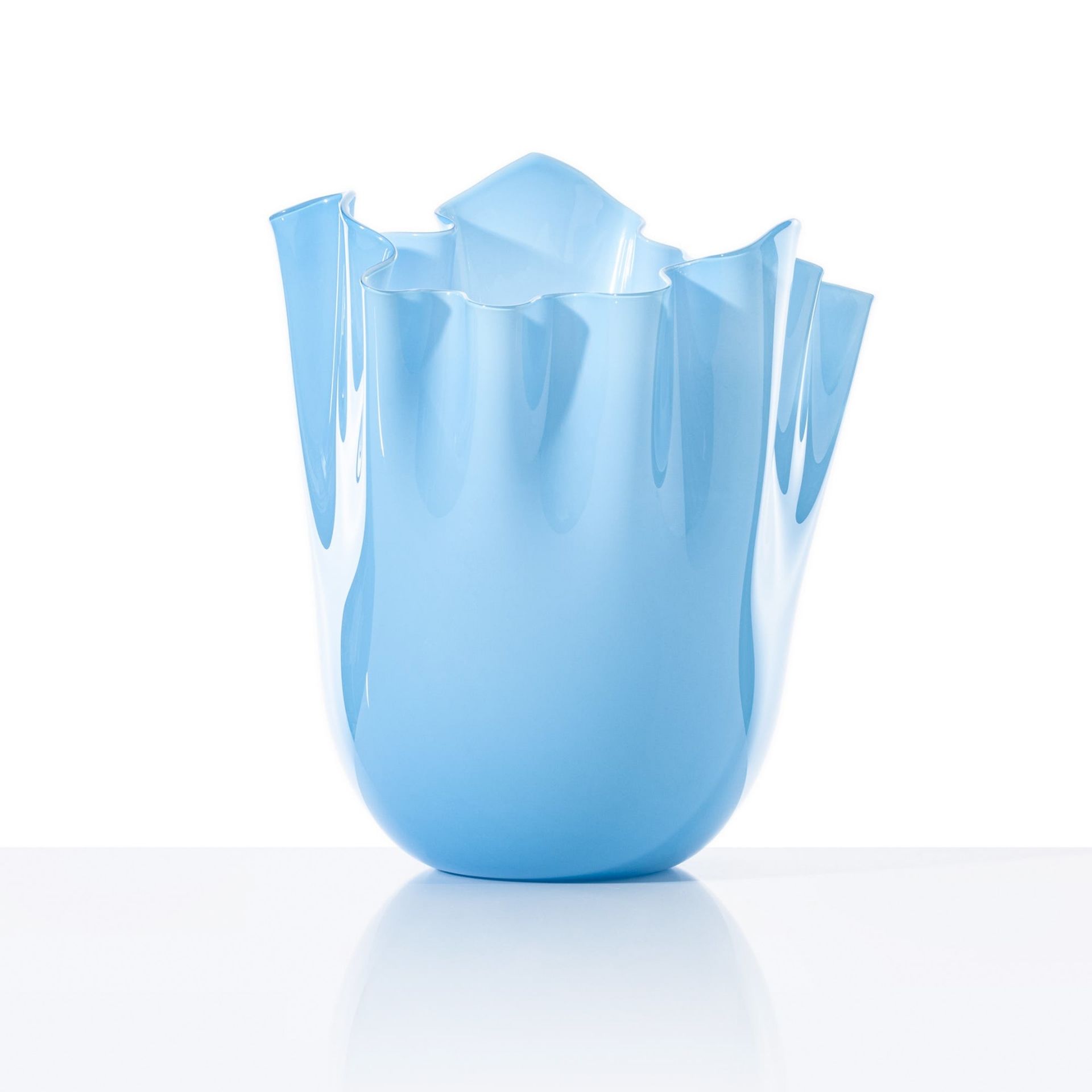 VENINI Vaso Fazzoletto Large Acquamare 23 CM - H 31 CM 700.00