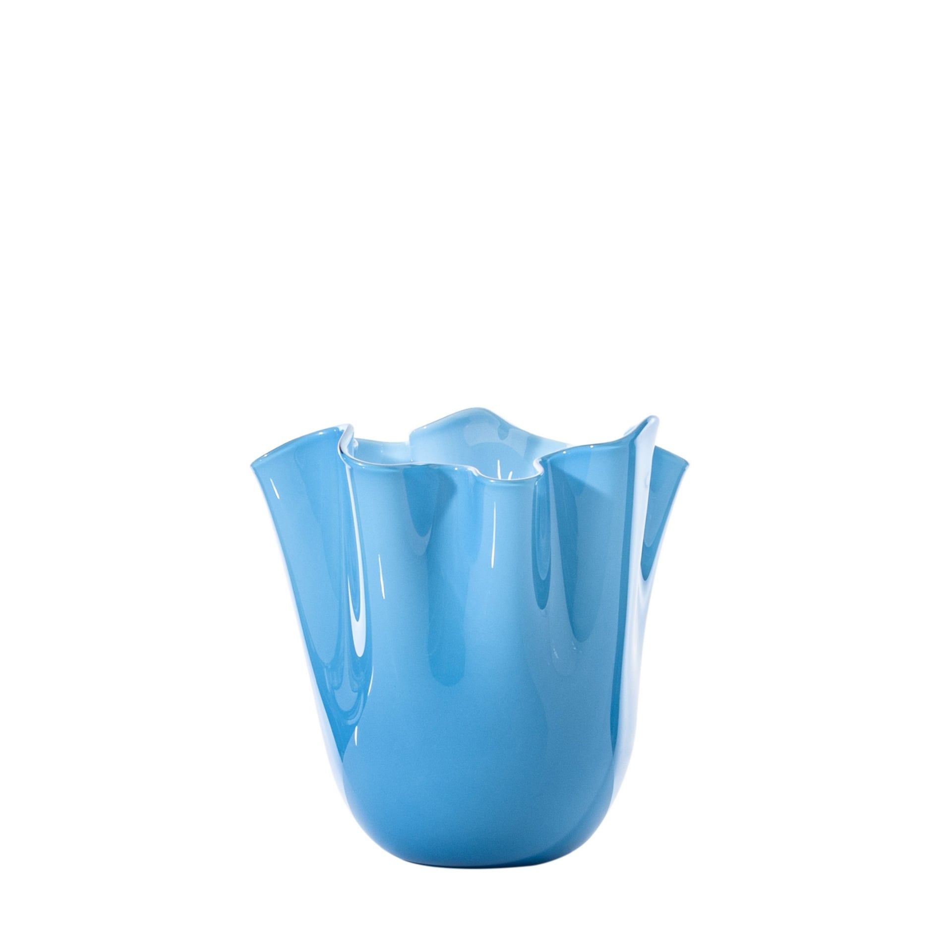 VENINI Vaso Fazzoletto Small Acquamare 13,5 CM – H 13,5 CM 700.04