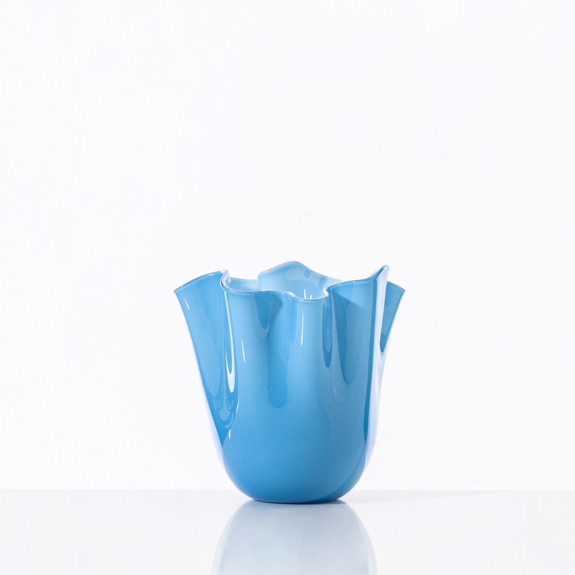 VENINI Vaso Fazzoletto Small Acquamare 13,5 CM – H 13,5 CM 700.04