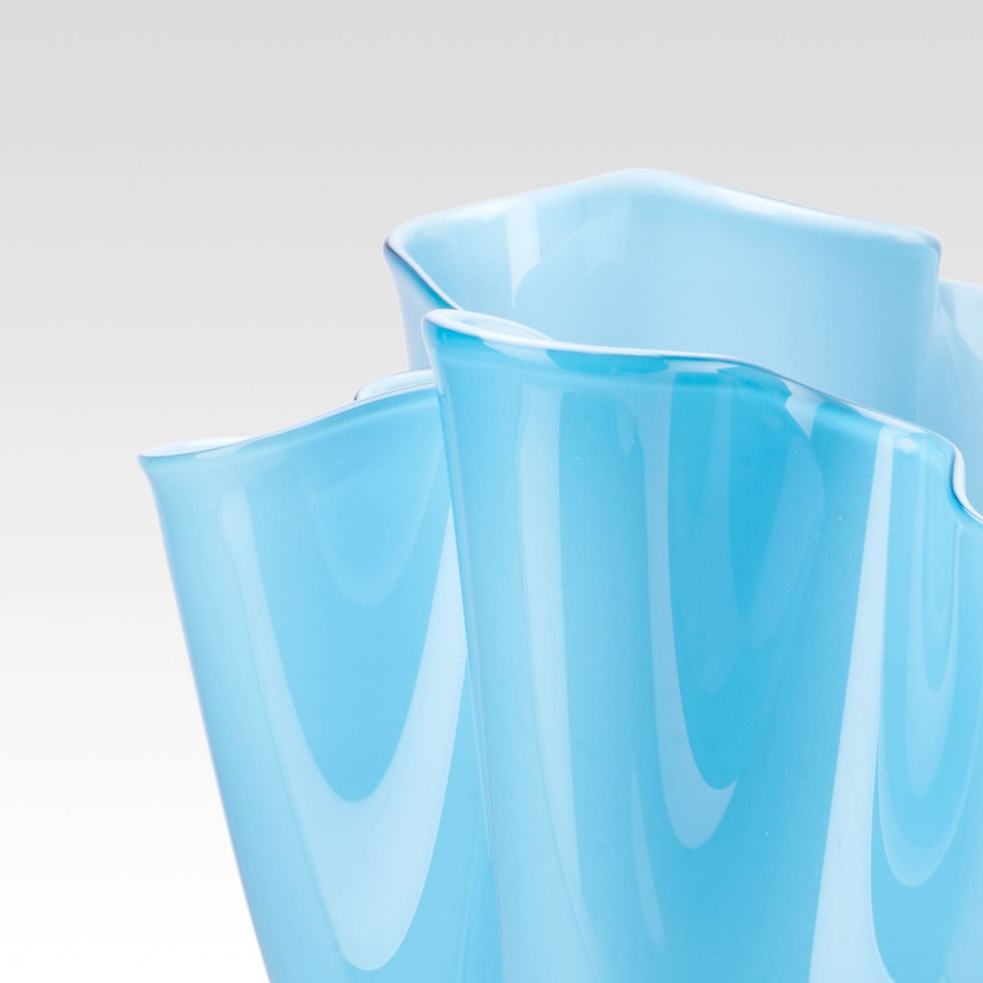 VENINI Vaso Fazzoletto Small Acquamare 13,5 CM – H 13,5 CM 700.04