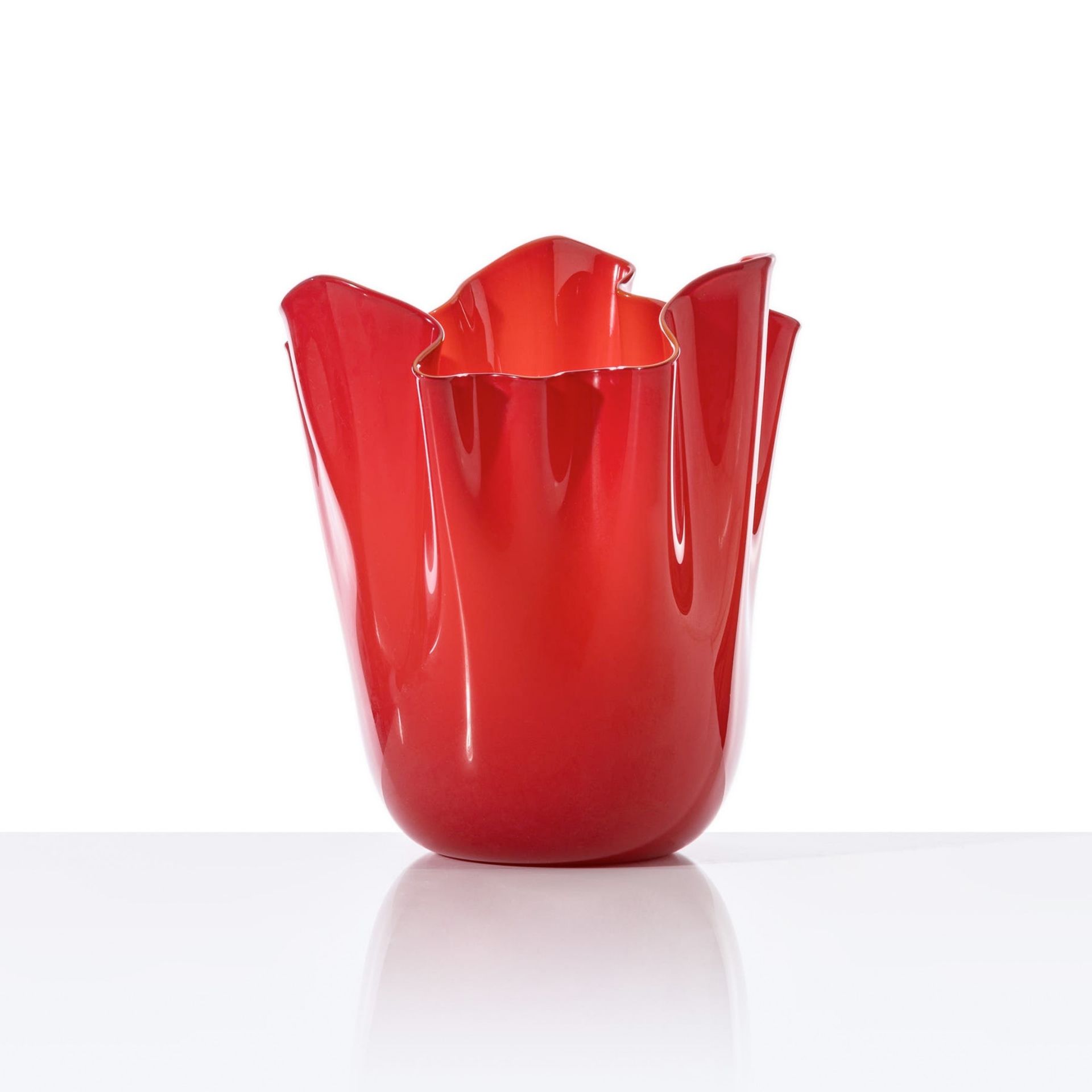 VENINI Vaso Fazzoletto Large Rosso 23 CM - H 31 CM 700.00