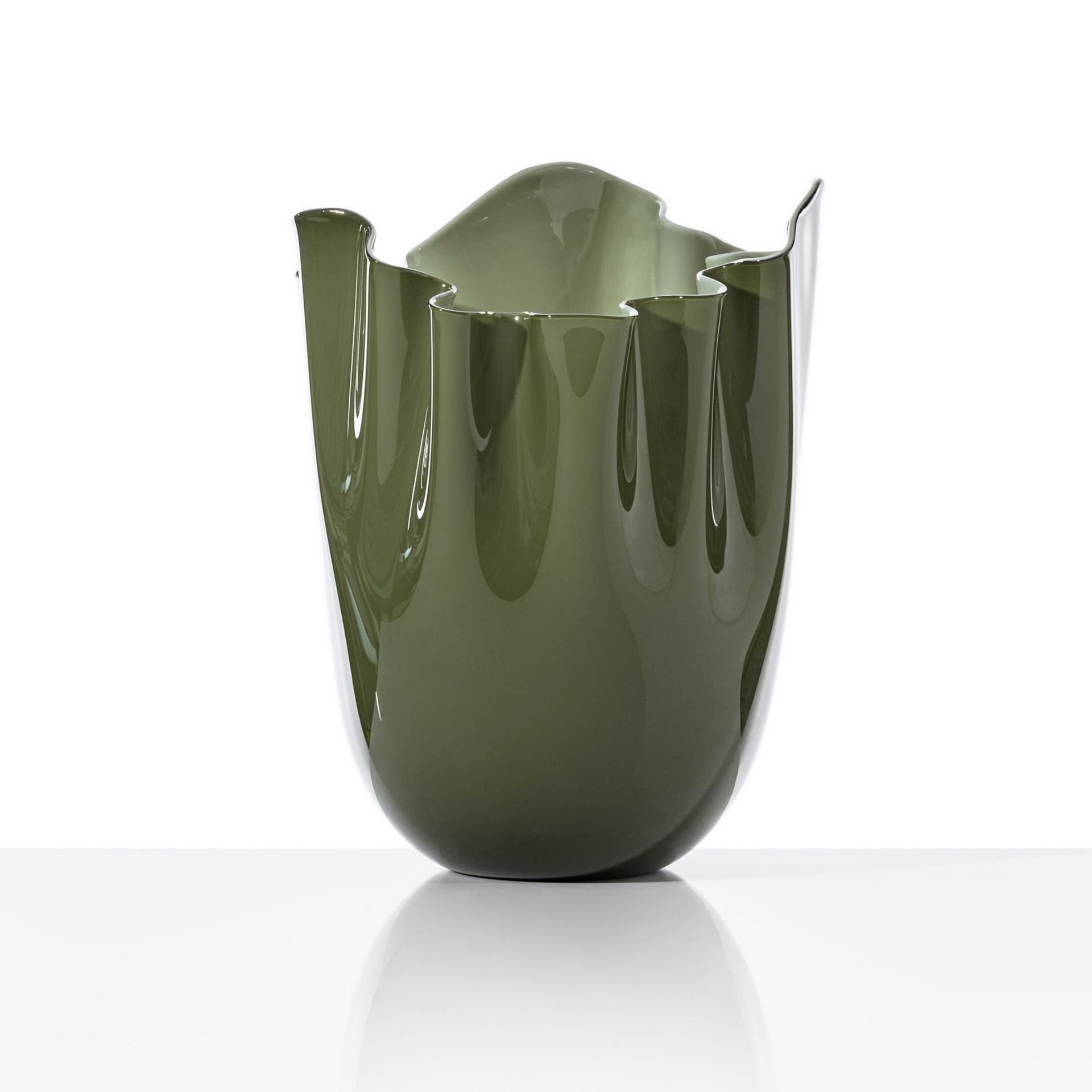VENINI Vaso Fazzoletto Large Verde Mela 23 CM - H 31 CM 700.00