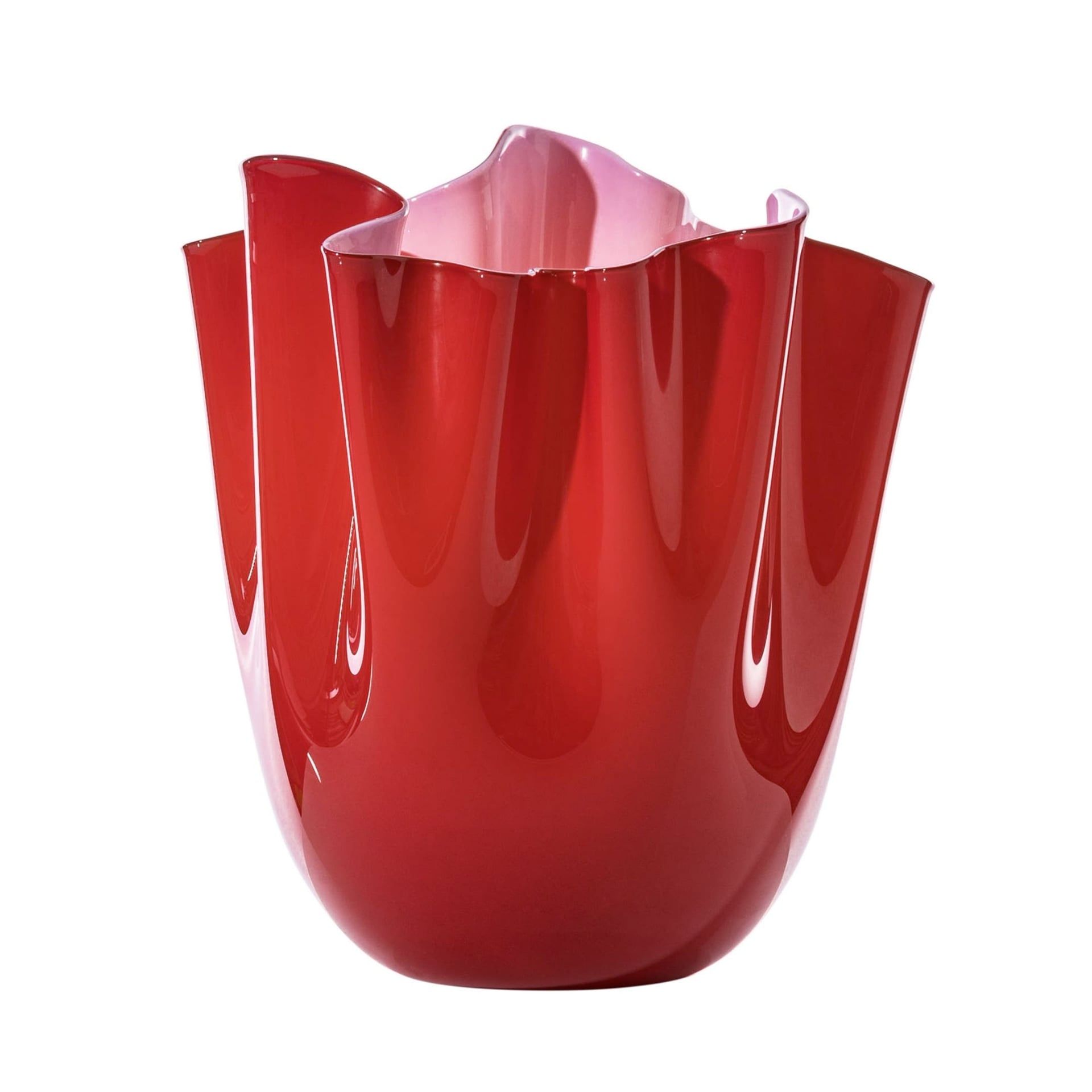 VENINI Vaso Fazzoletto Large Rosso/Rosa Opaco 23 CM - H 31 CM 700.00
