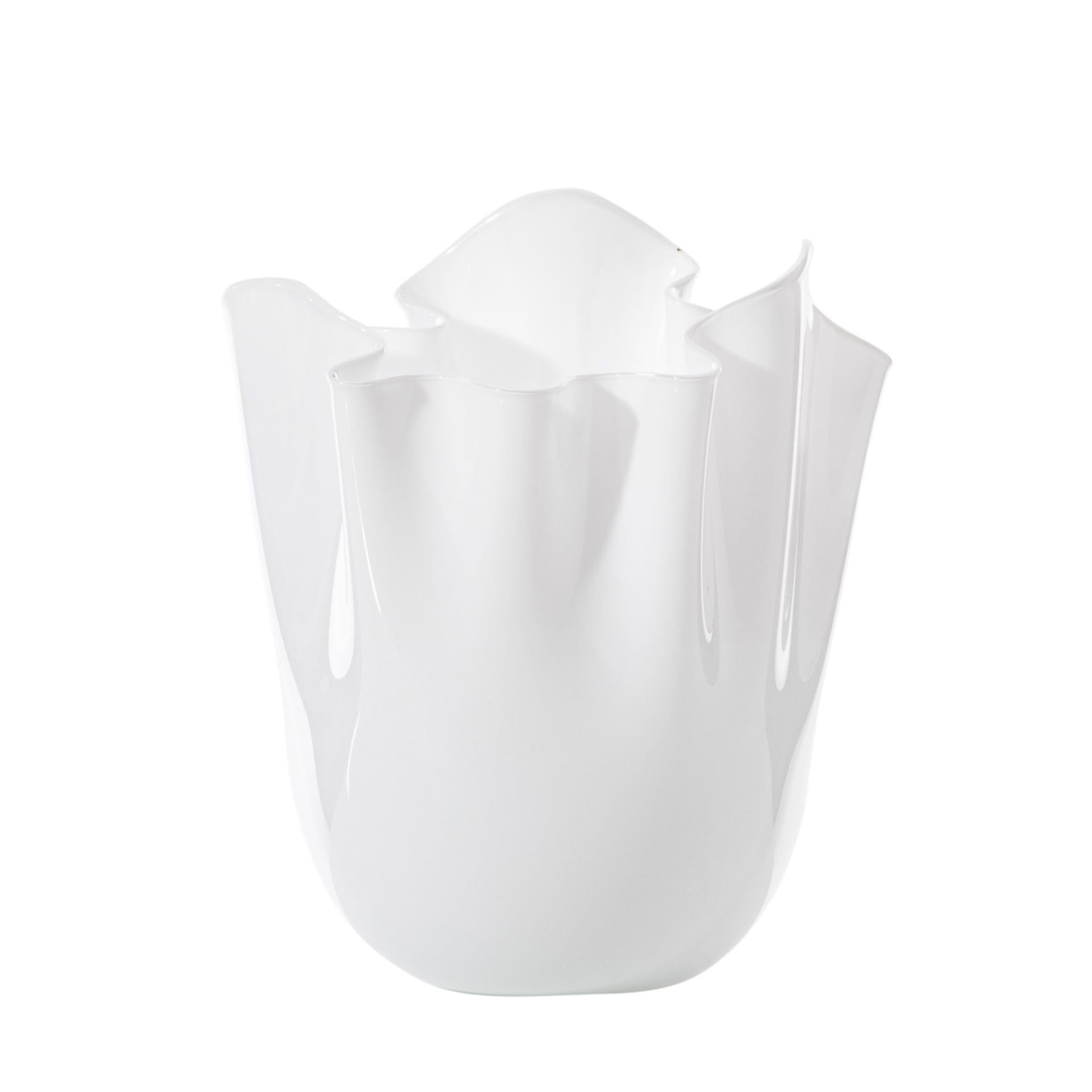 VENINI Vaso Fazzoletto Medium Lattimo 20CM – H 24CM 700.02
