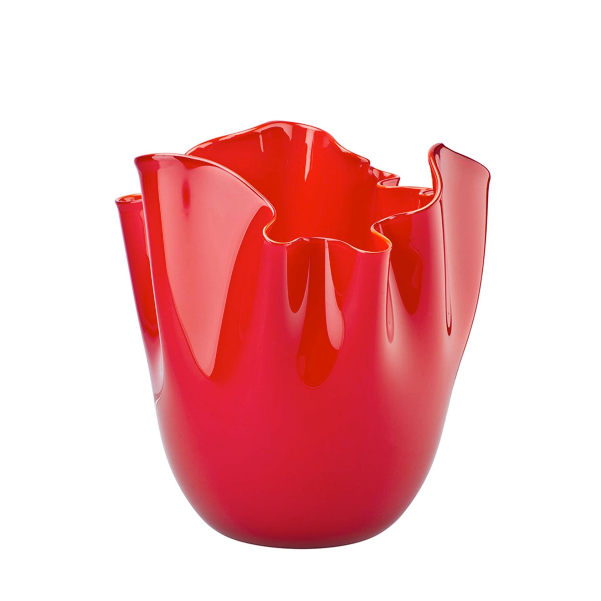 VENINI Vaso Fazzoletto Medium Rosso 20CM – H 24CM 700.02