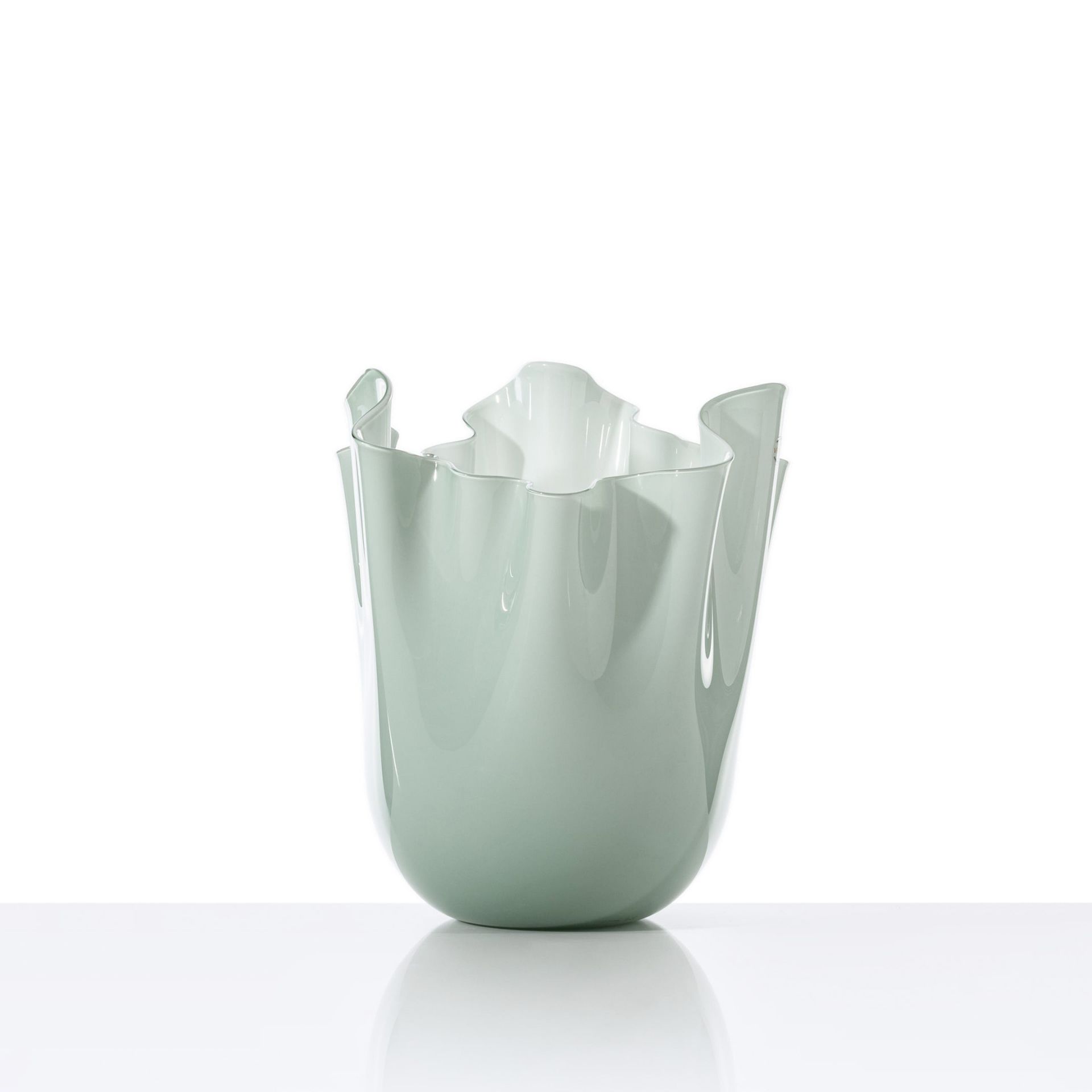 VENINI Vaso Fazzoletto Medium Verde Rio 20CM – H 24CM 700.02