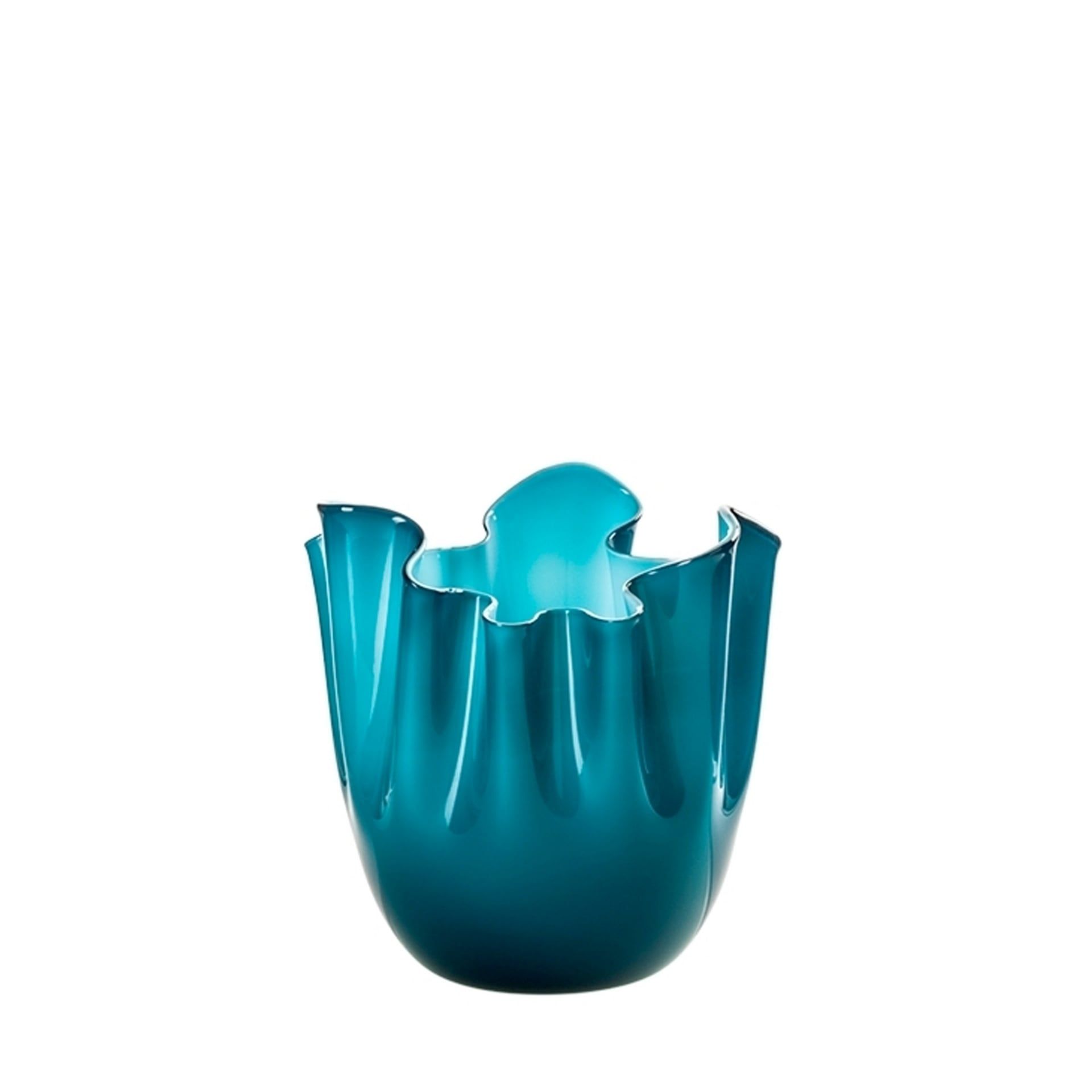 VENINI Vaso Fazzoletto Small Acquamare/Orizzonte 13,5 CM – H 13,5 CM 700.04