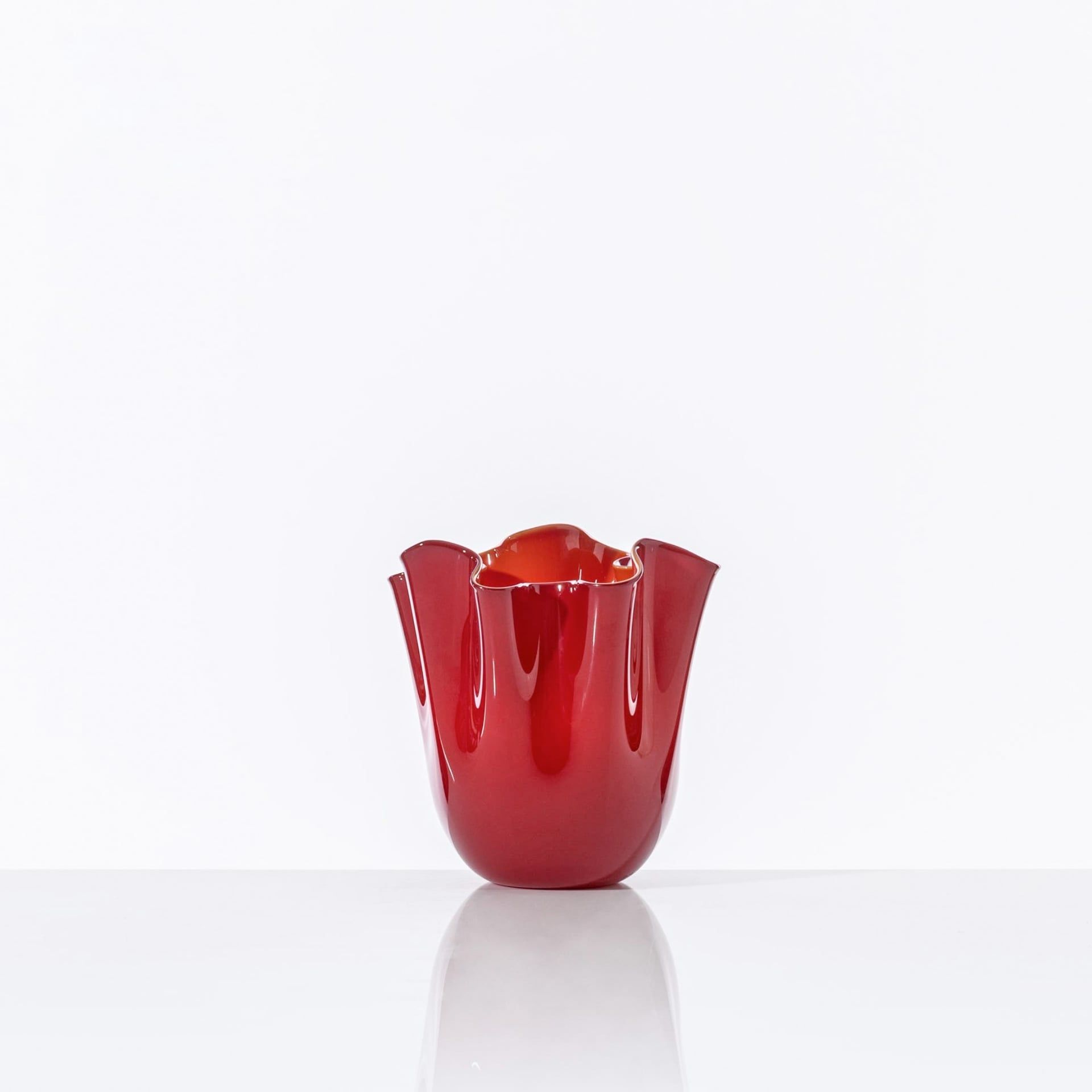 VENINI Vaso Fazzoletto Small Rosso 13,5 CM – H 13,5 CM 700.04