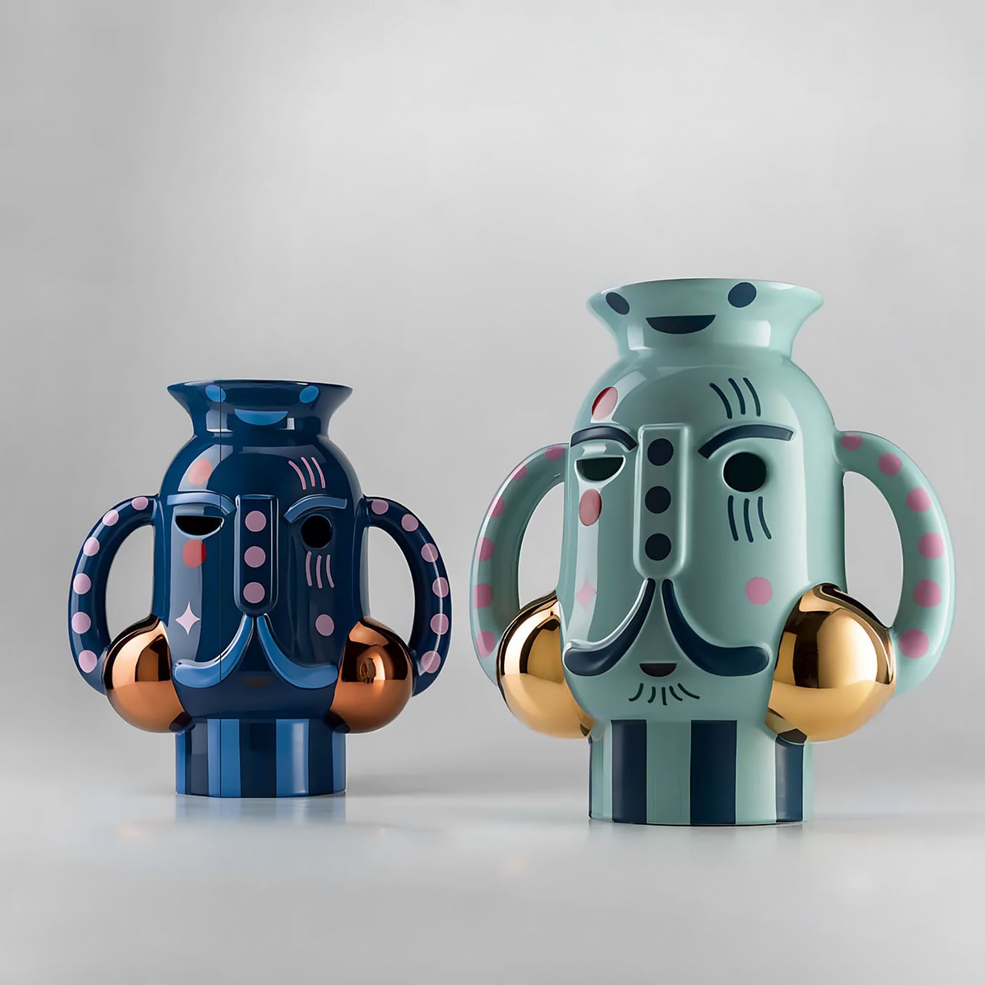 BOSA Vaso King Blu Pavone (Jaime Hayon) 34 CM - H 36 CM A-H81/GB1/49