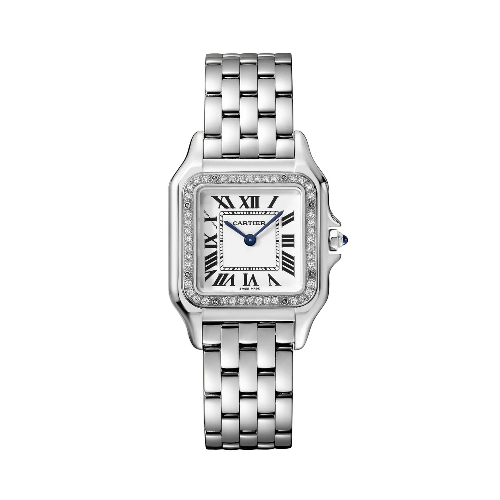 CARTIER Panthère De Cartier Modello Medio, Acciaio, Diamanti 27 X 37 MM W4PN0018