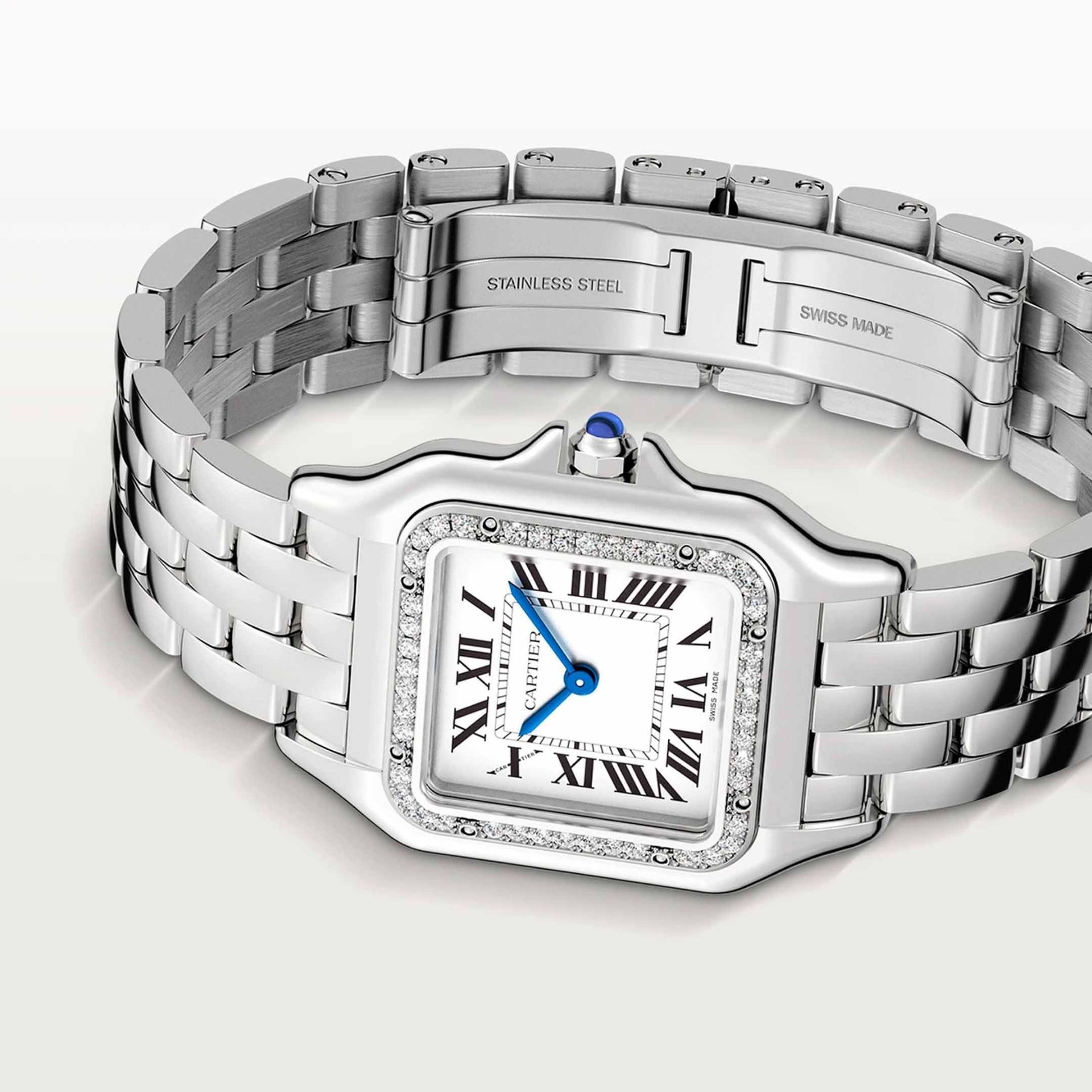 CARTIER Panthère De Cartier Modello Medio, Acciaio, Diamanti 27 X 37 MM W4PN0018