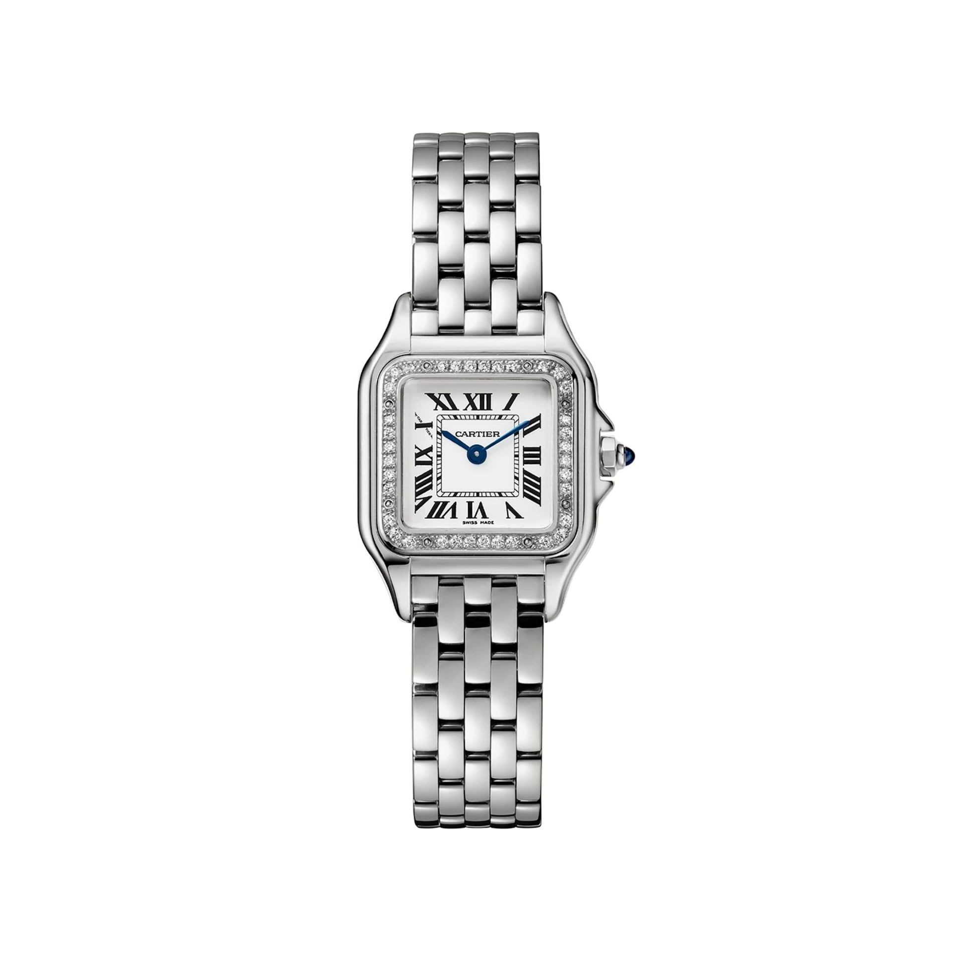 CARTIER Panthère De Cartier Modello Piccolo, Acciaio, Diamanti 22X30 MM W4PN0016