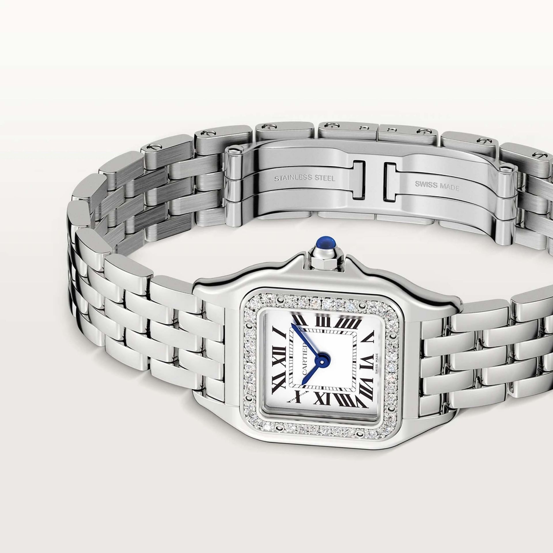 CARTIER Panthère De Cartier Modello Piccolo, Acciaio, Diamanti 22X30 MM W4PN0016