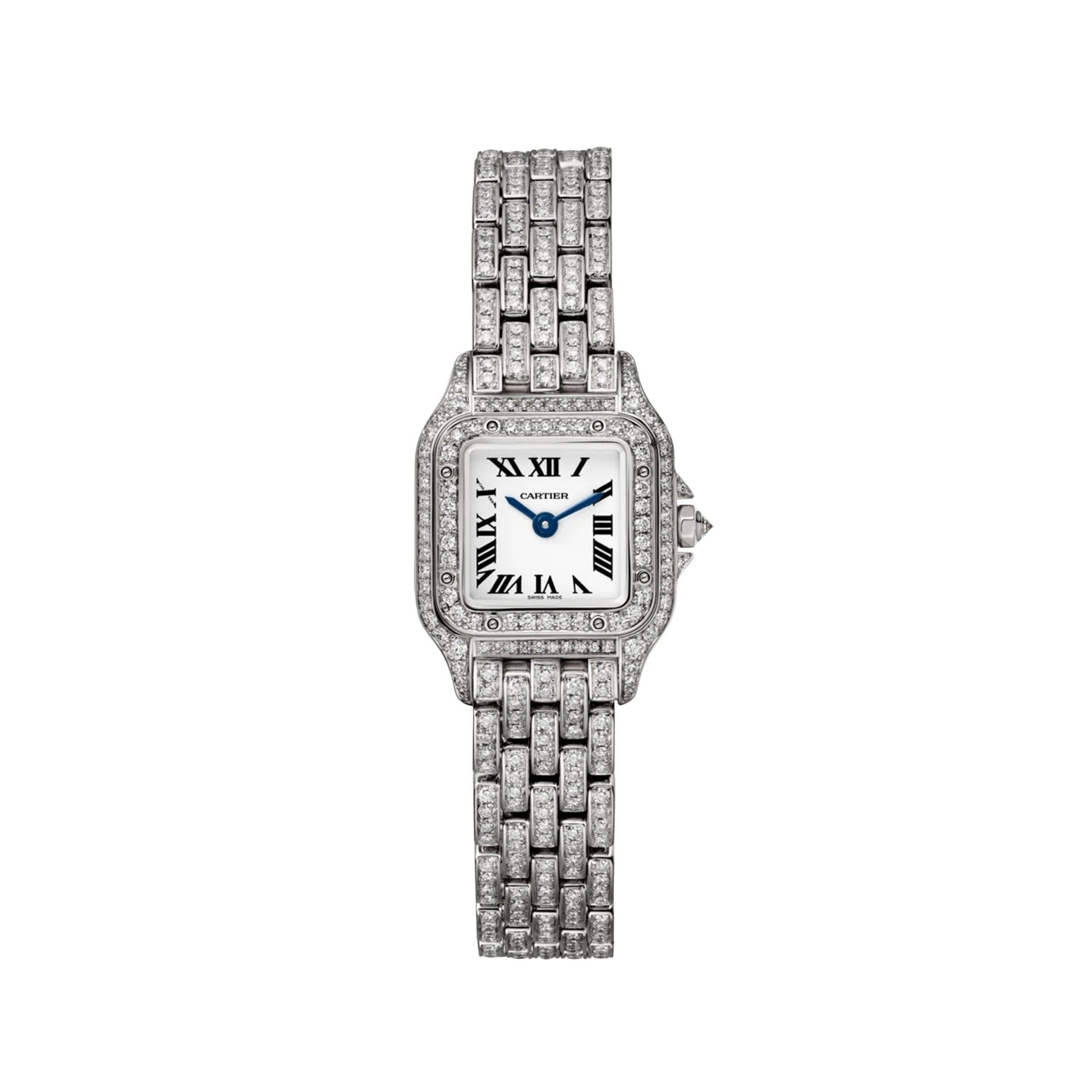 CARTIER Panthère De Cartier Modello Mini, Oro Bianco Rodiato, Diamanti 25 X 21 MM HPI01719