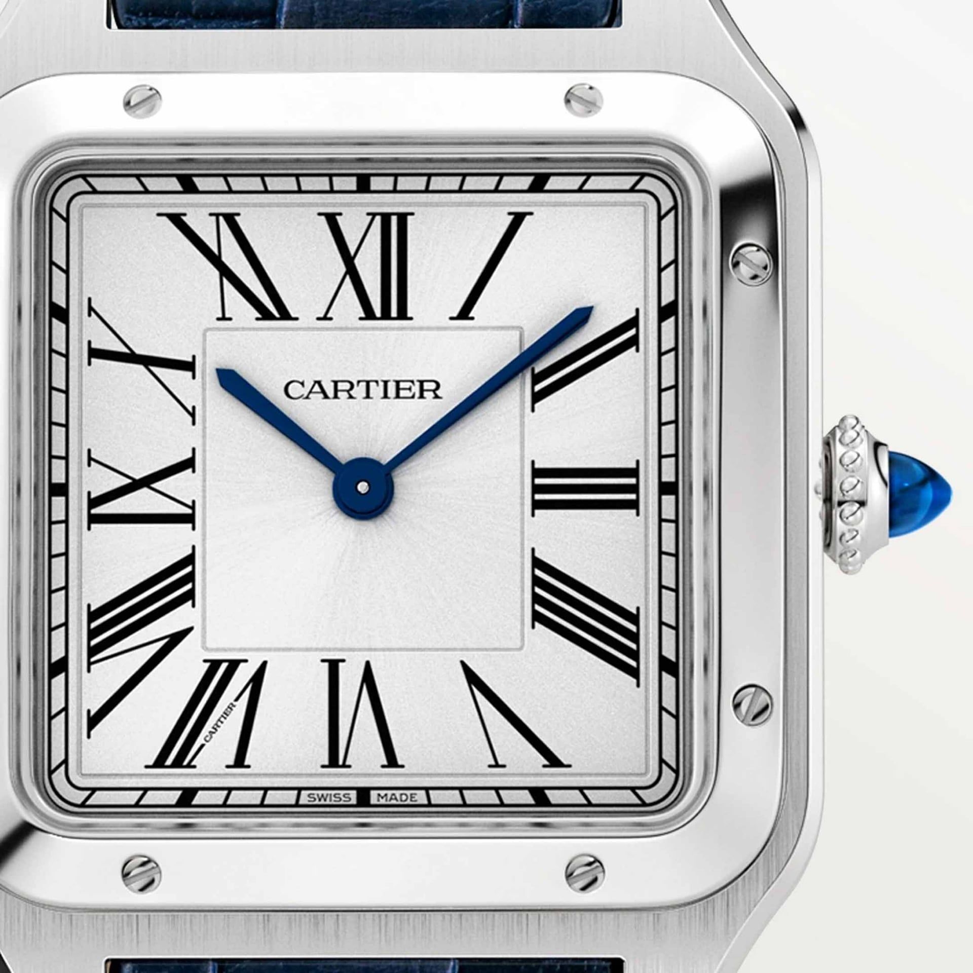 CARTIER Santos-Dumont Modello Grande, Acciaio, Pelle 43,5 X 31,4 MM WSSA0085