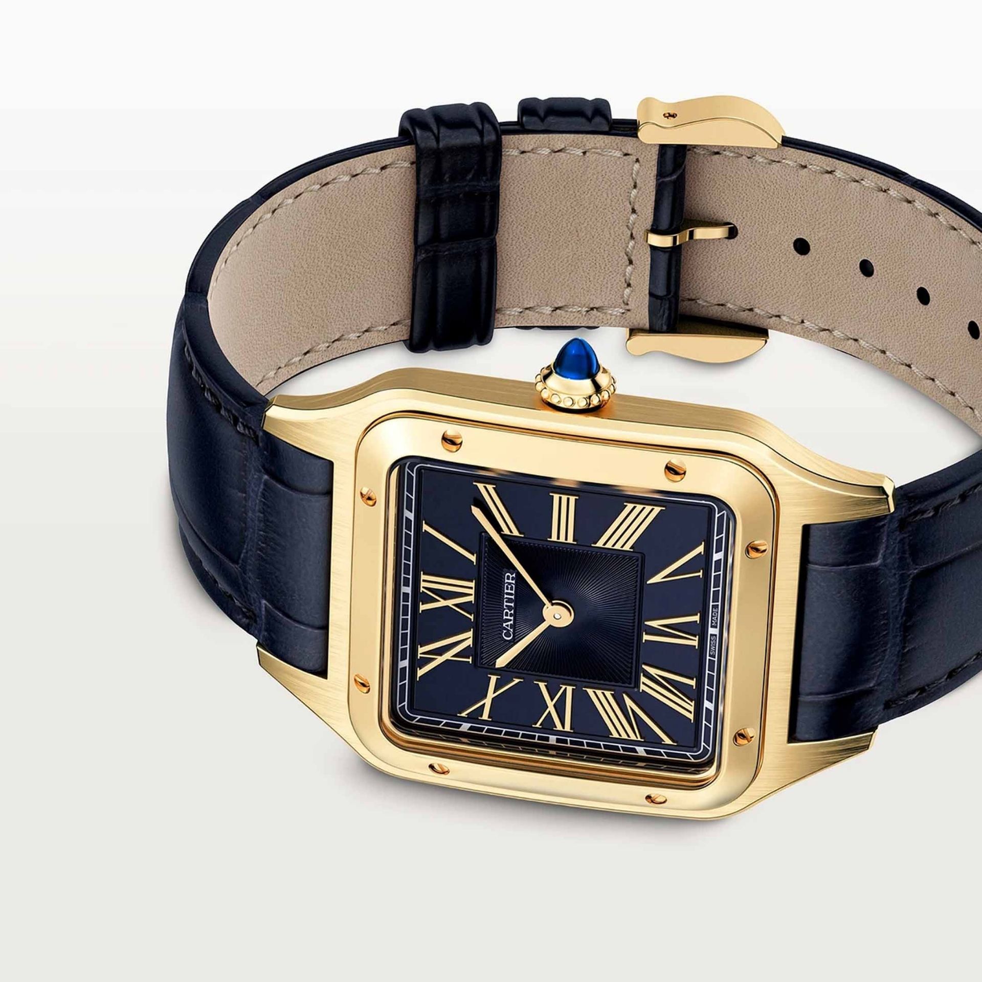 CARTIER Santos-Dumont Modello Grande, Oro, Pelle 43.5 X 31.4 MM WGSA0115