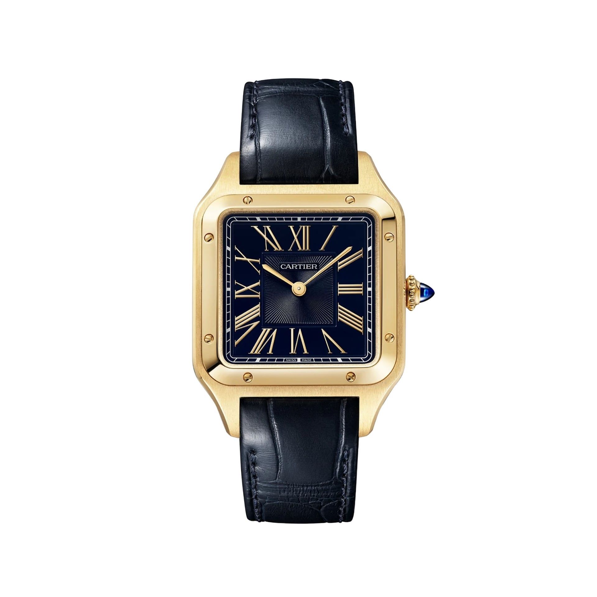 CARTIER Santos-Dumont Modello Grande, Oro, Pelle 43.5 X 31.4 MM WGSA0115