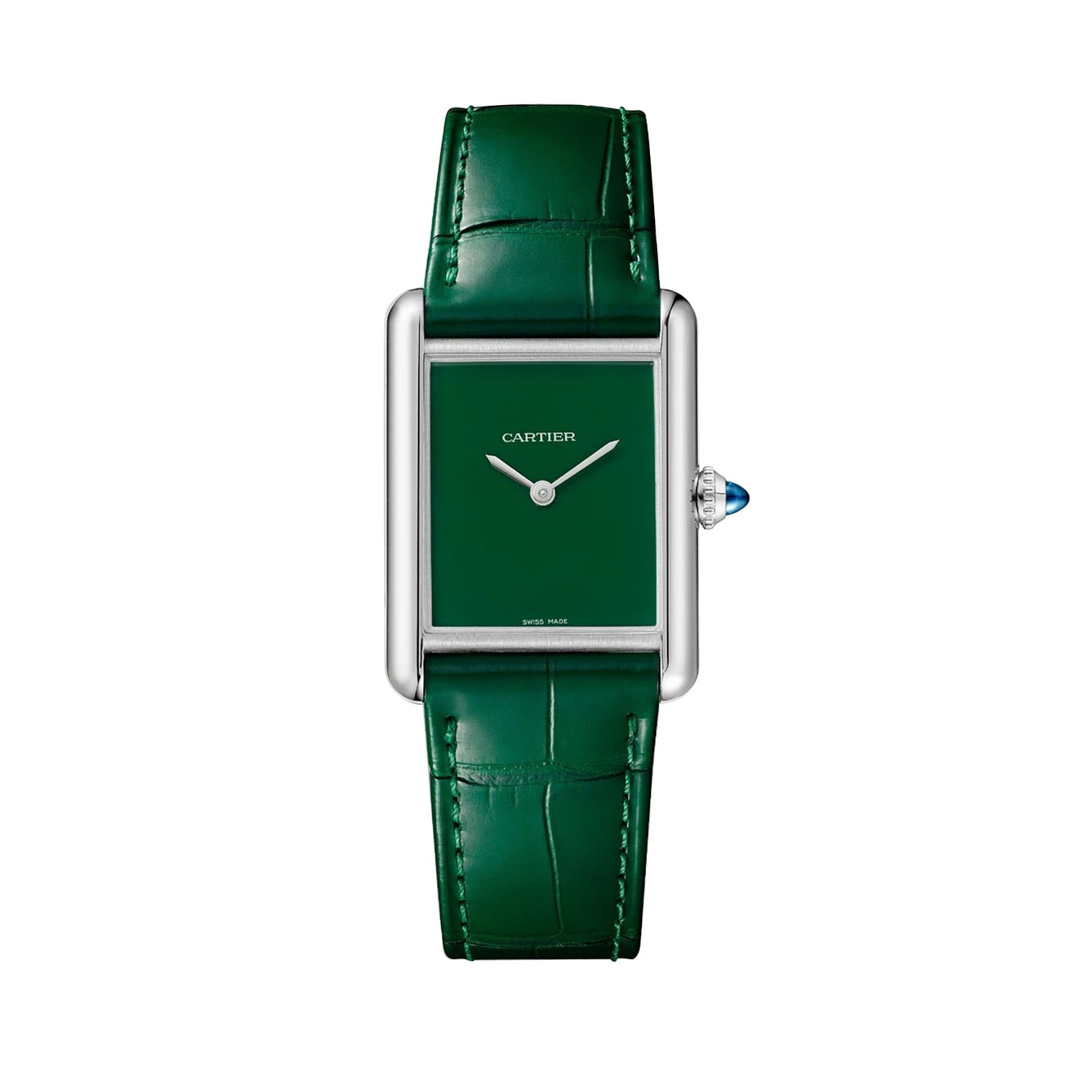 CARTIER Tank Must De Cartier Modello Grande, Acciaio, Pelle 33.7 x 25.5 MM WSTA0115