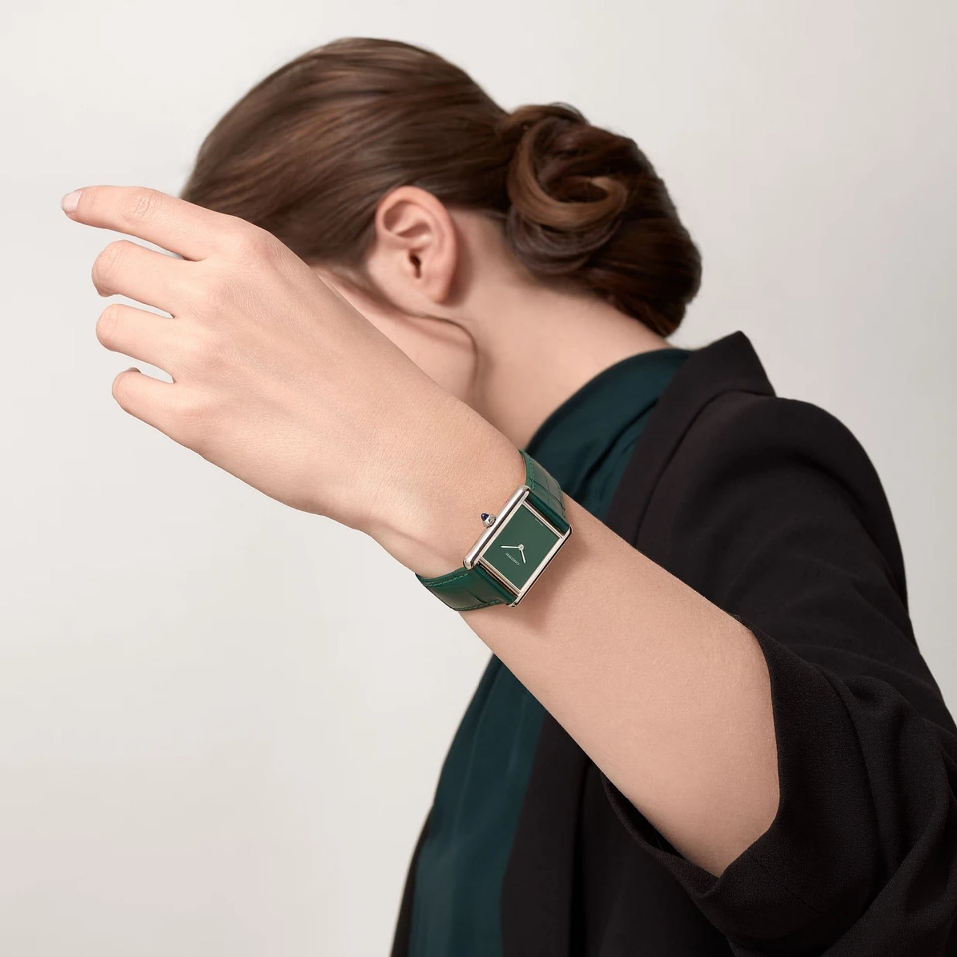 CARTIER Tank Must De Cartier Modello Grande, Acciaio, Pelle 33.7 x 25.5 MM WSTA0115