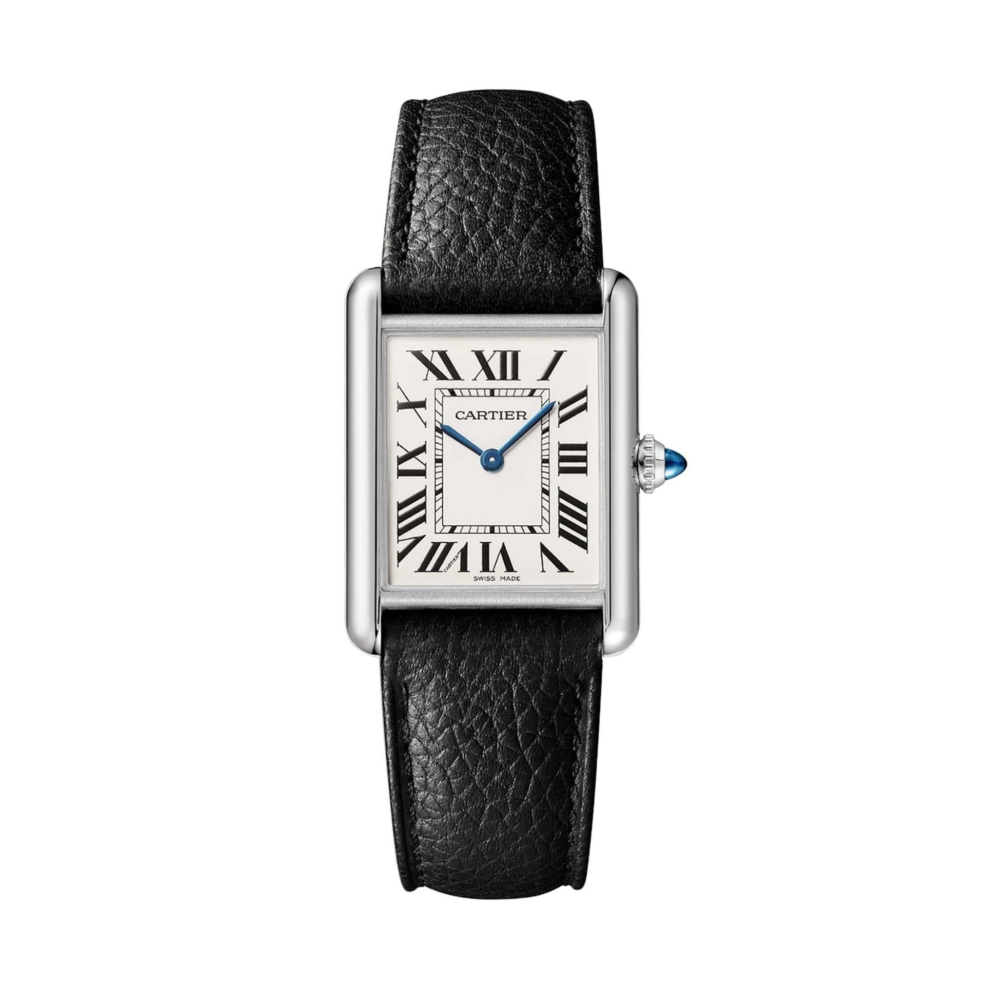 CARTIER Tank Must De Cartier Modello Grande, Acciaio, Pelle 33,7 x 25,5 MM WSTA0109
