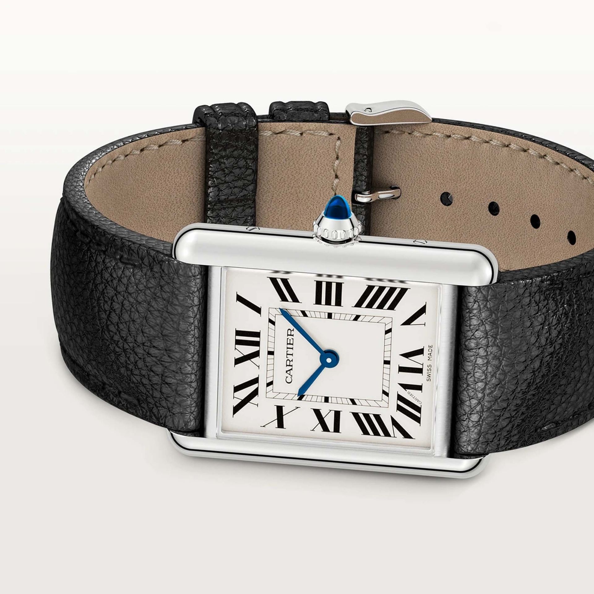 CARTIER Tank Must De Cartier Modello Grande, Acciaio, Pelle 33,7 x 25,5 MM WSTA0109