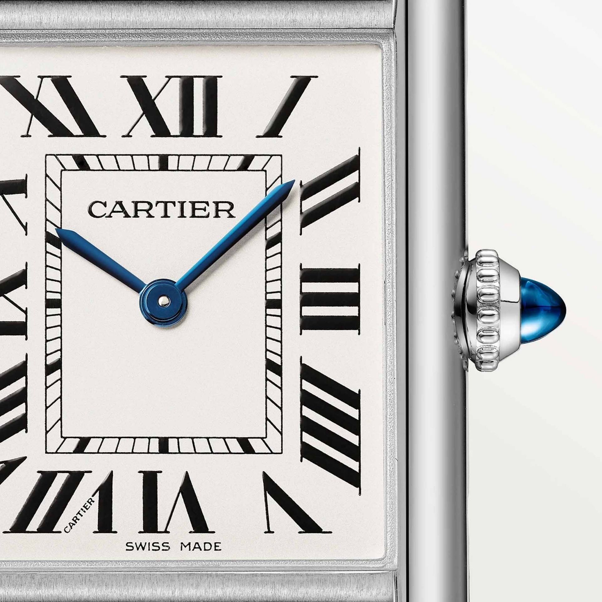 CARTIER Tank Must De Cartier Modello Grande, Acciaio, Pelle 33,7 x 25,5 MM WSTA0109