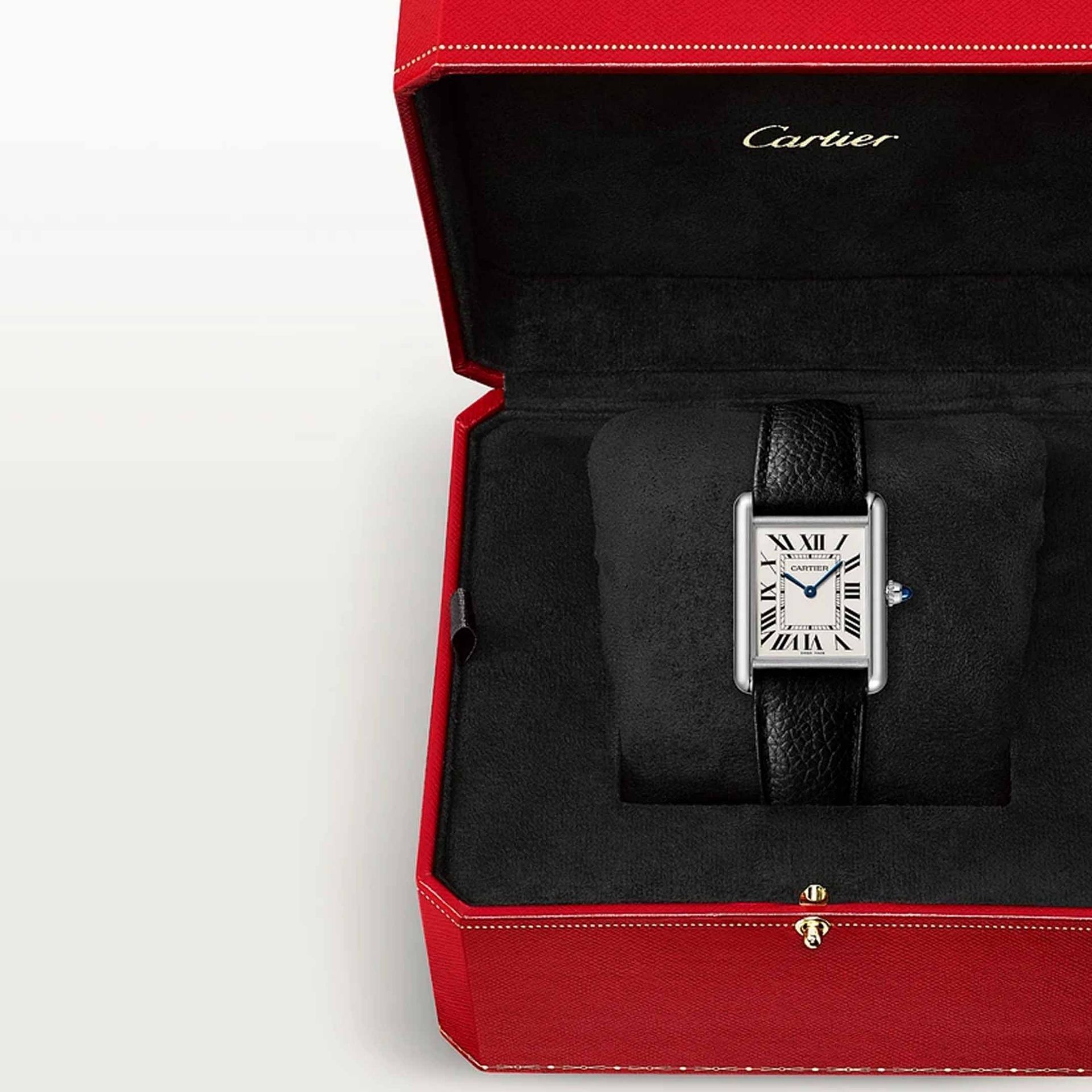CARTIER Tank Must De Cartier Modello Grande, Acciaio, Pelle 33,7 x 25,5 MM WSTA0109