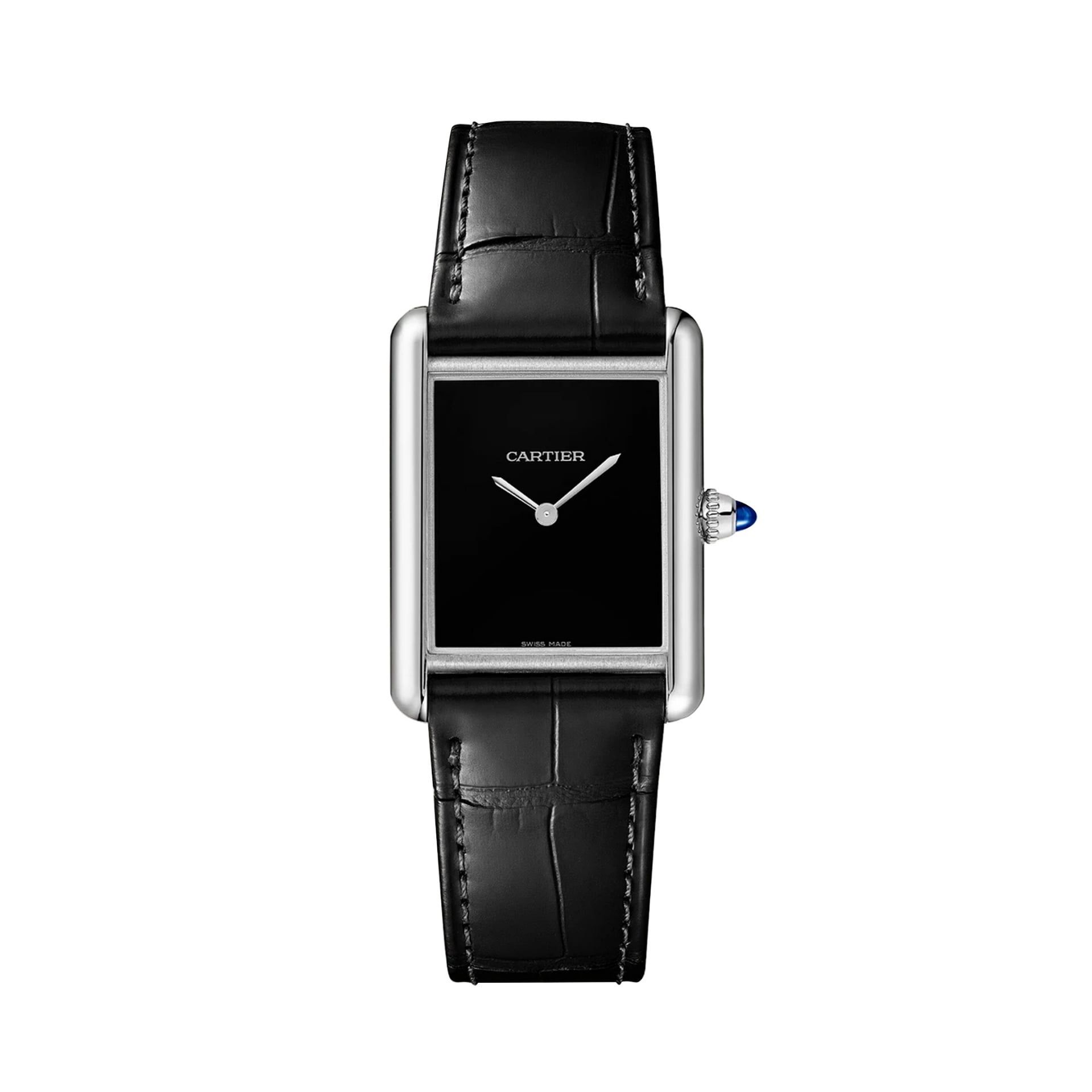 CARTIER Tank Must De Cartier Modello Grande, Acciaio, Pelle 33,7 x 25,5 MM WSTA0108
