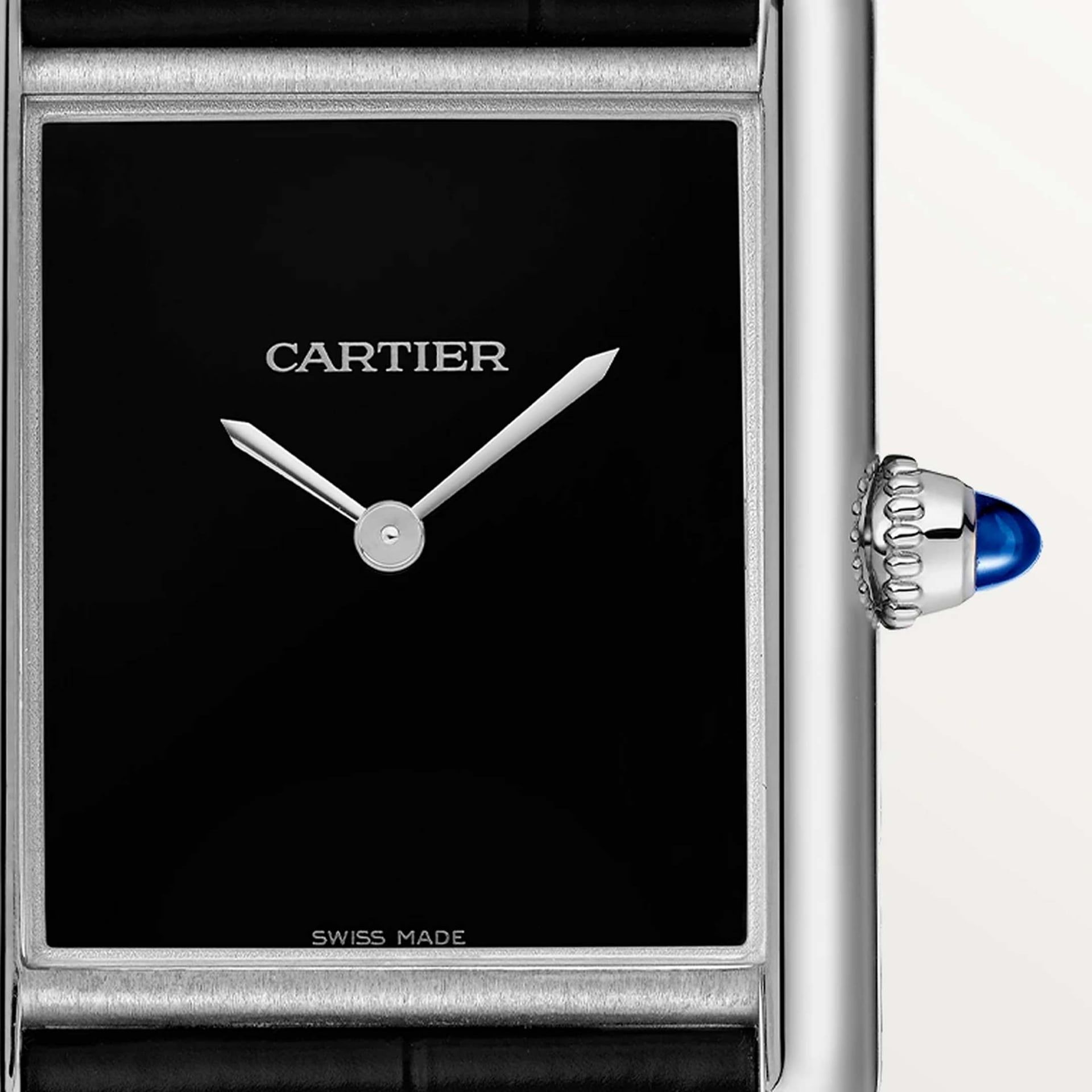 CARTIER Tank Must De Cartier Modello Grande, Acciaio, Pelle 33,7 x 25,5 MM WSTA0108